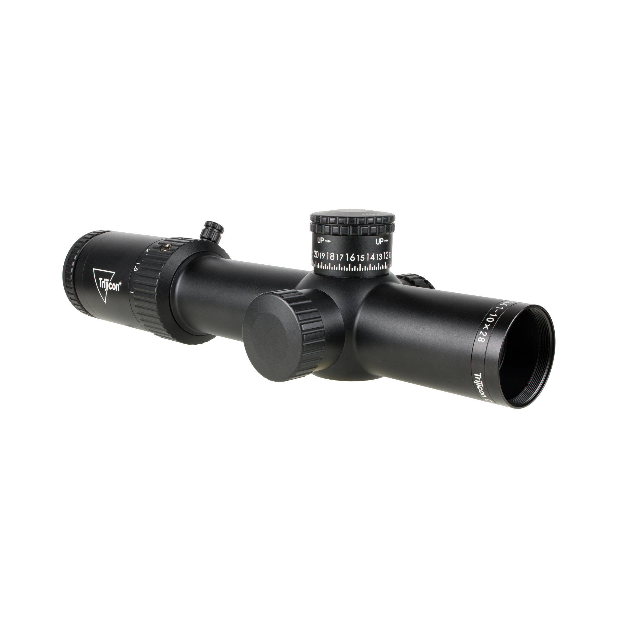 Credo® HX 1-10x28 FFP ar sarkanu/zaļu MOA segmentētu apļa uzlabojumu, 34 mm, satīna apdare, Exp. EL RTZ