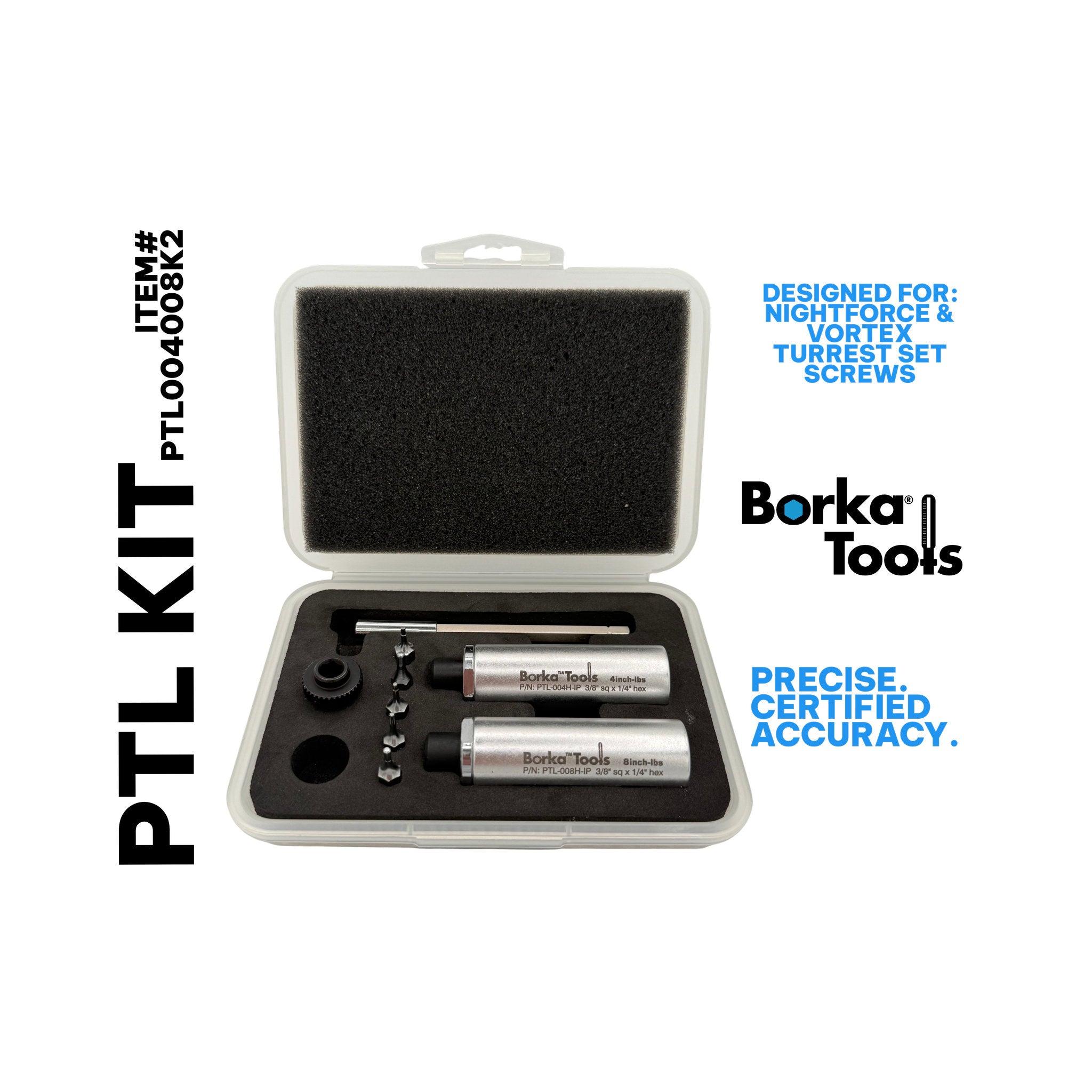 Zestaw Borka Double PTL (4 i 8 cali-funtów) do śrub wieżyczki NightForce i Vortex (PTL004008K2)