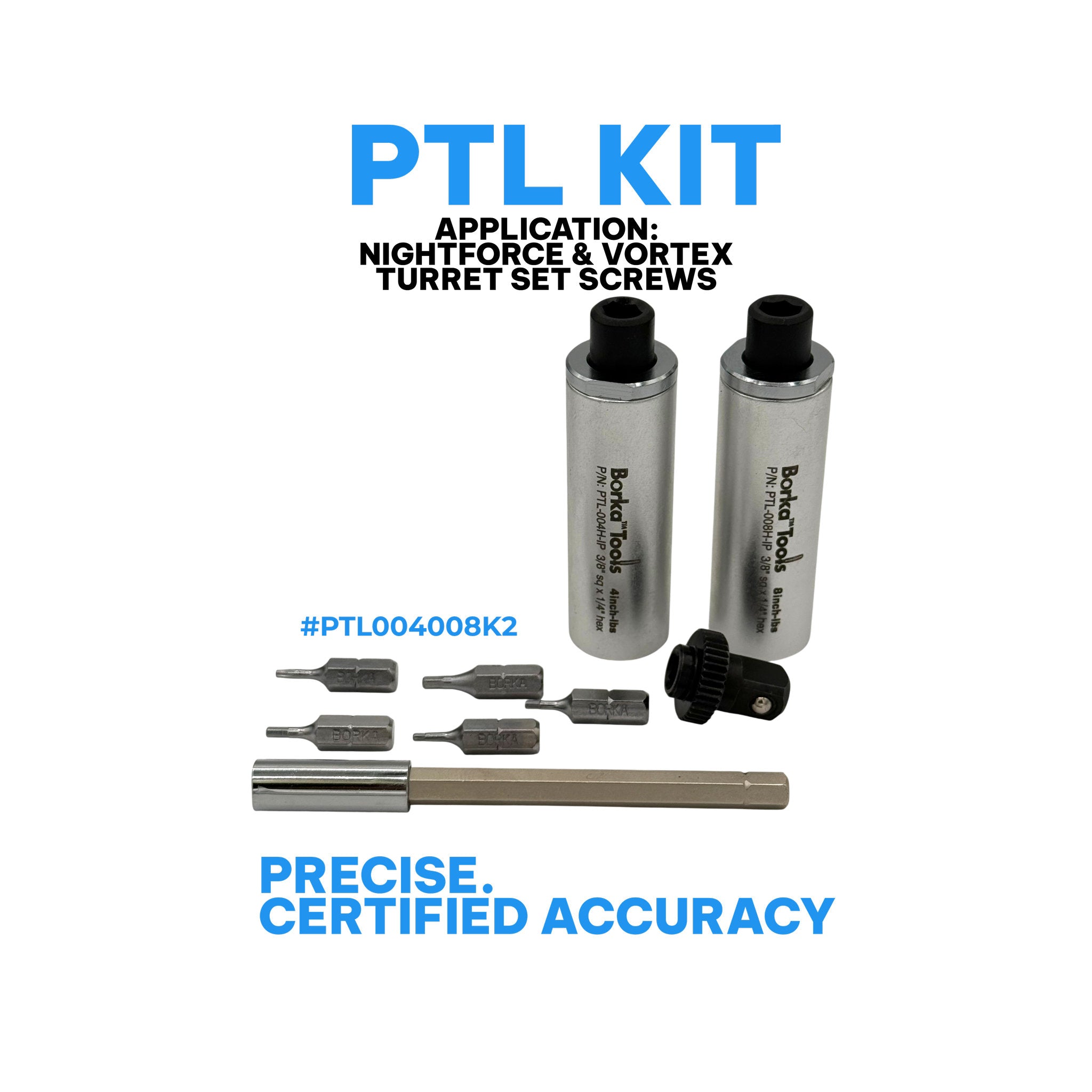 Zestaw Borka Double PTL (4 i 8 cali-funtów) do śrub wieżyczki NightForce i Vortex (PTL004008K2)