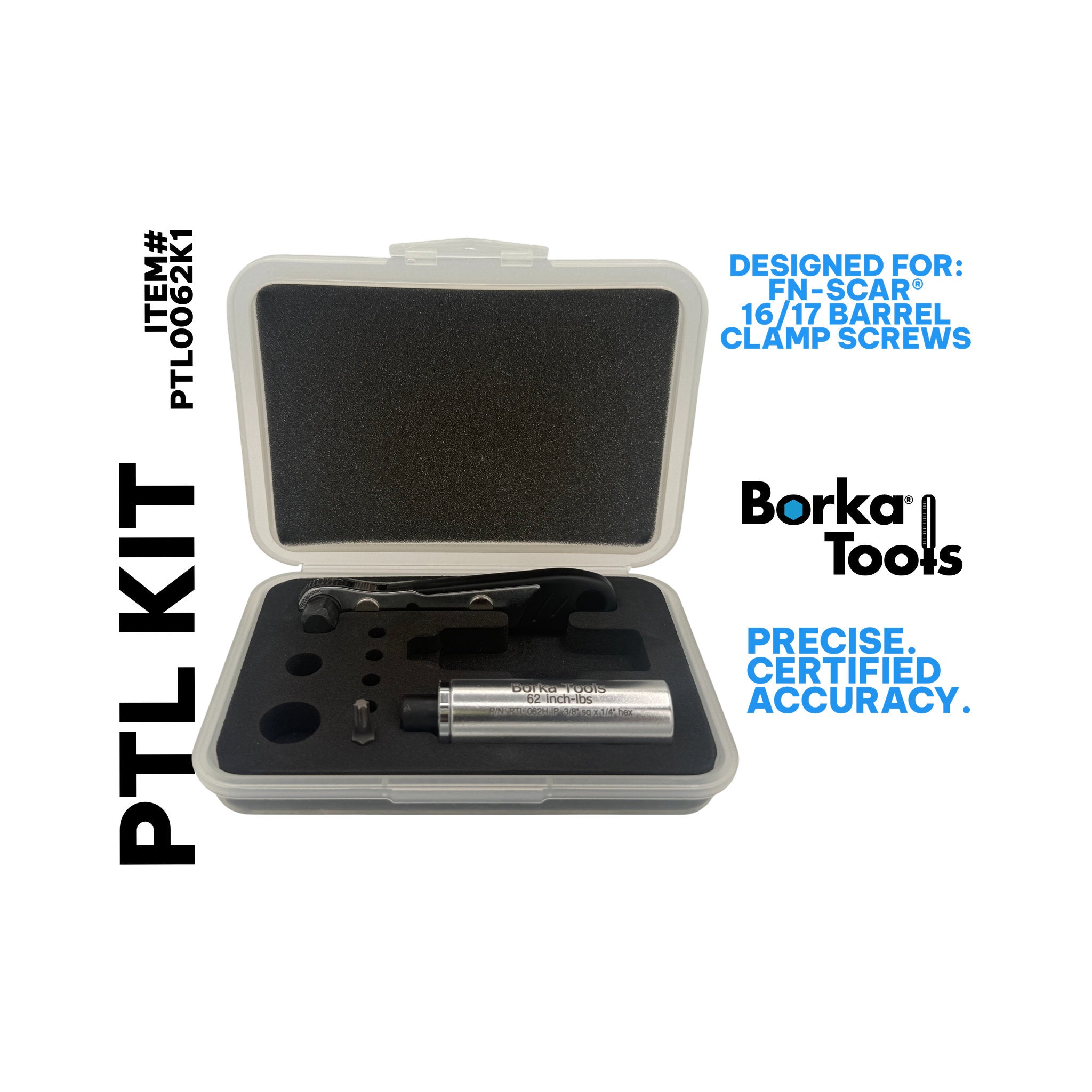 Borka 62 inch-lbs Single PTL Kit for FNH-SCAR 16/17 barrel clamp screws (PTL0062K1)