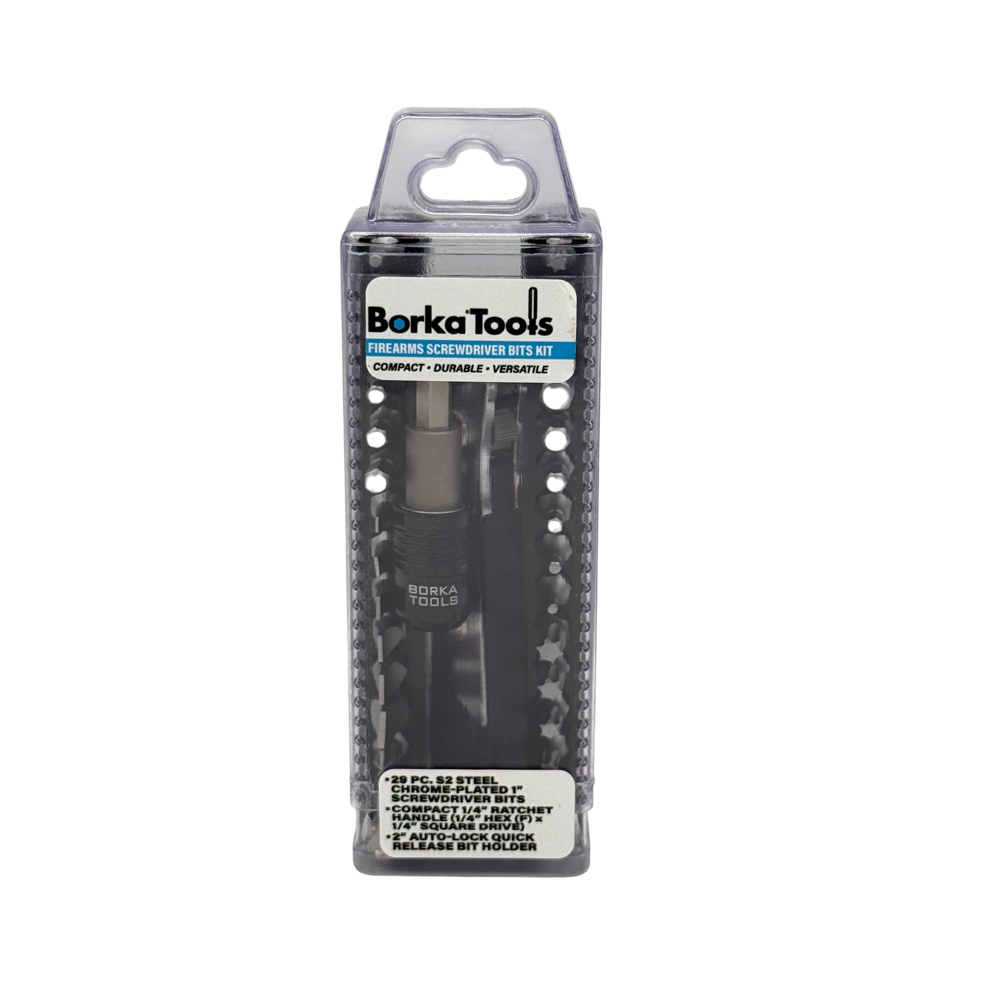 Borka Screwdriver Bits Kit (SBK) incl. Ratch, Auto-lock Bit Holder, and 29 S2 Bits