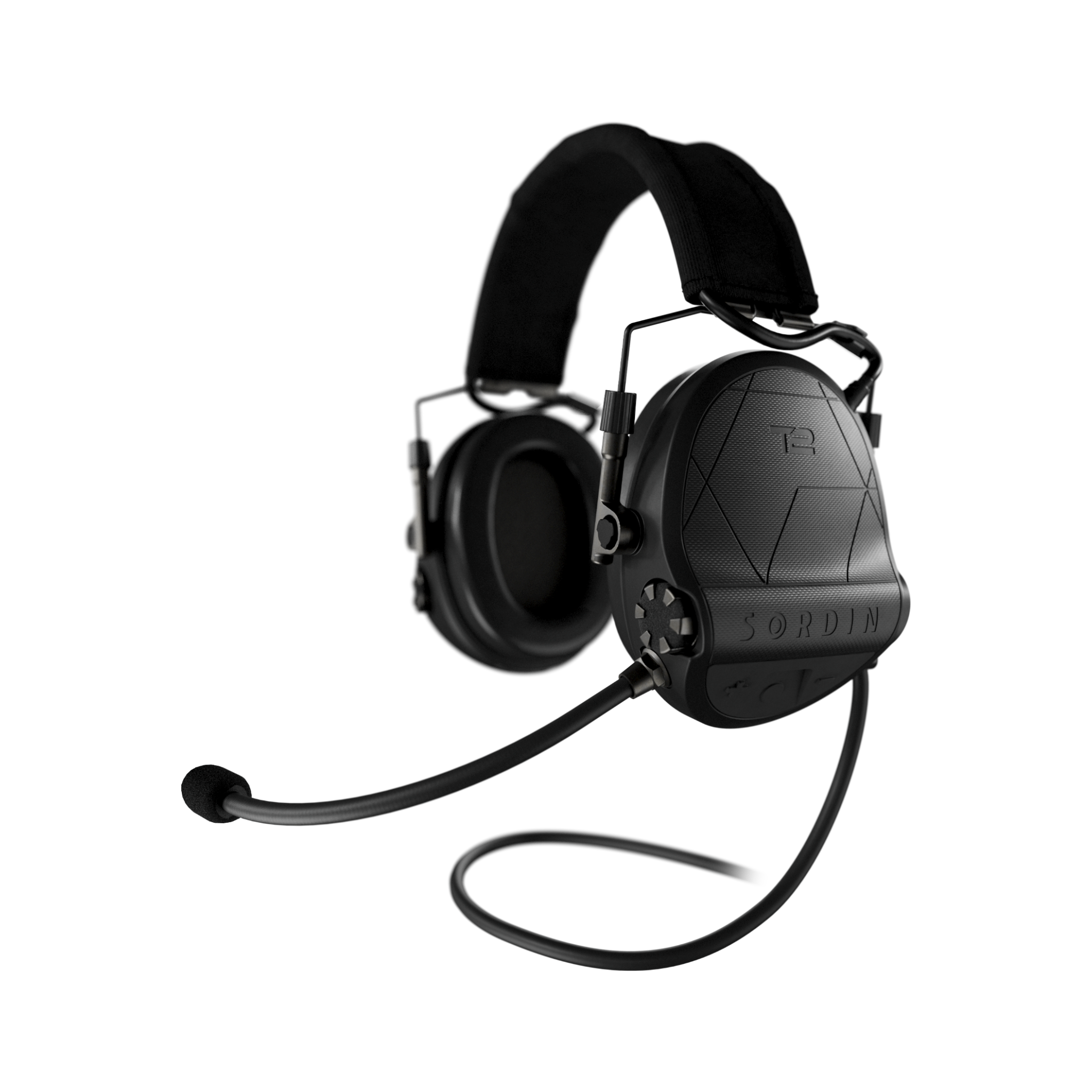 Sordin Supreme T2 CC Black Headband Textile Memory Foam (304004-11P)