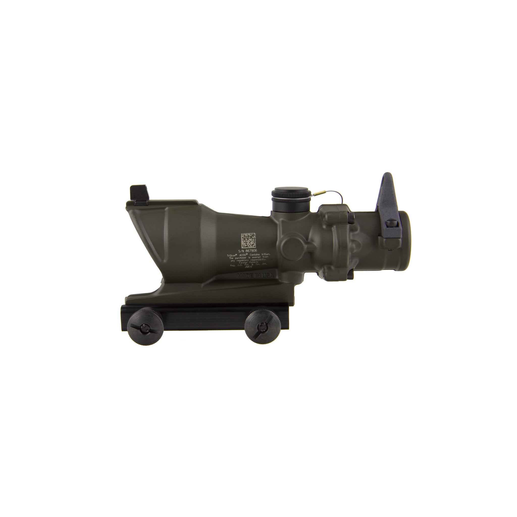 Trijicon ACOG® 4x32 Tritium Riflescope, Amber Crosshair .223 BDC Reticle + BUIS, CK ODG