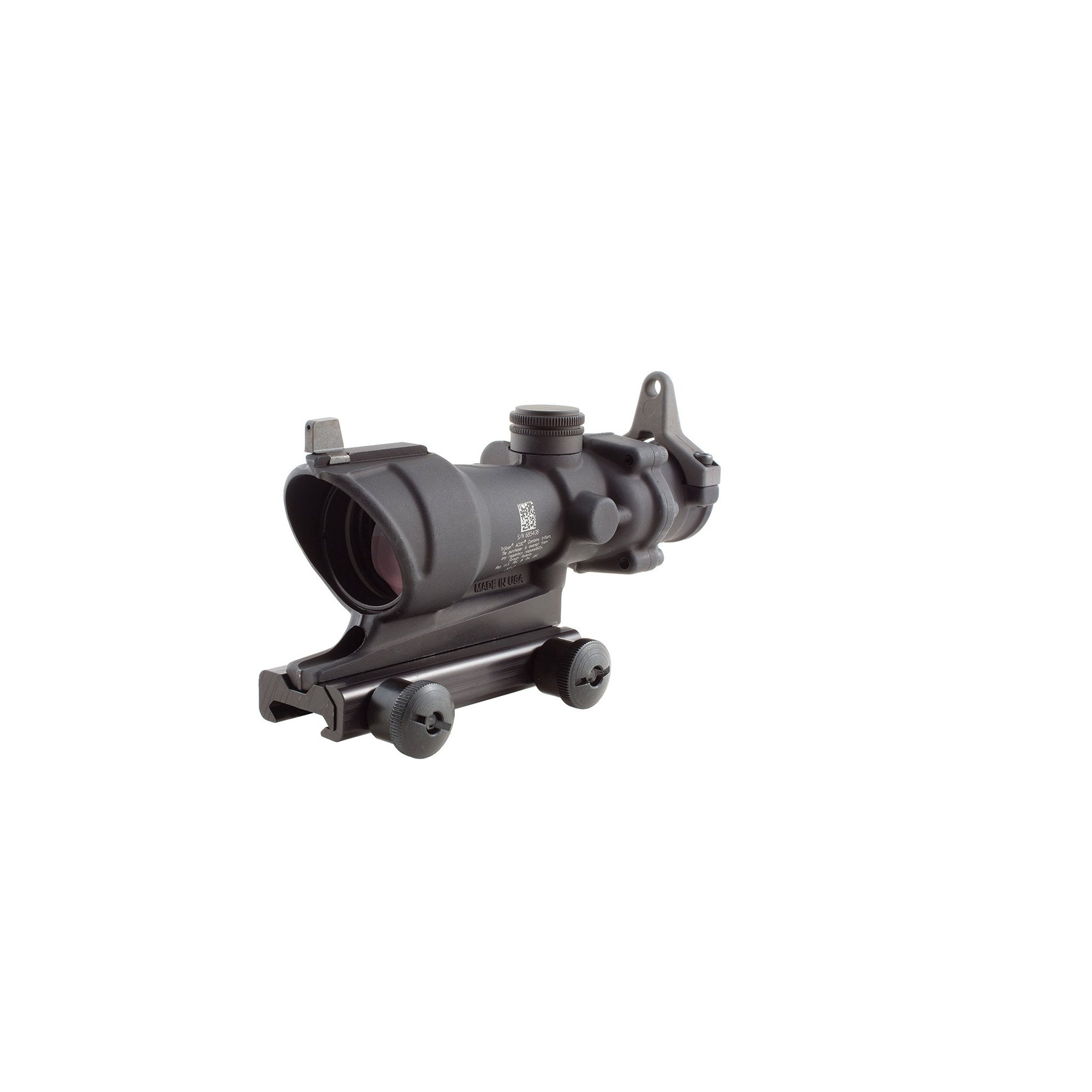 Trijicon ACOG® 4x32 tritija tēmēklis, dzintara krāsas krustveida tēmēklis .223 BDC tēmēklis + BUIS
