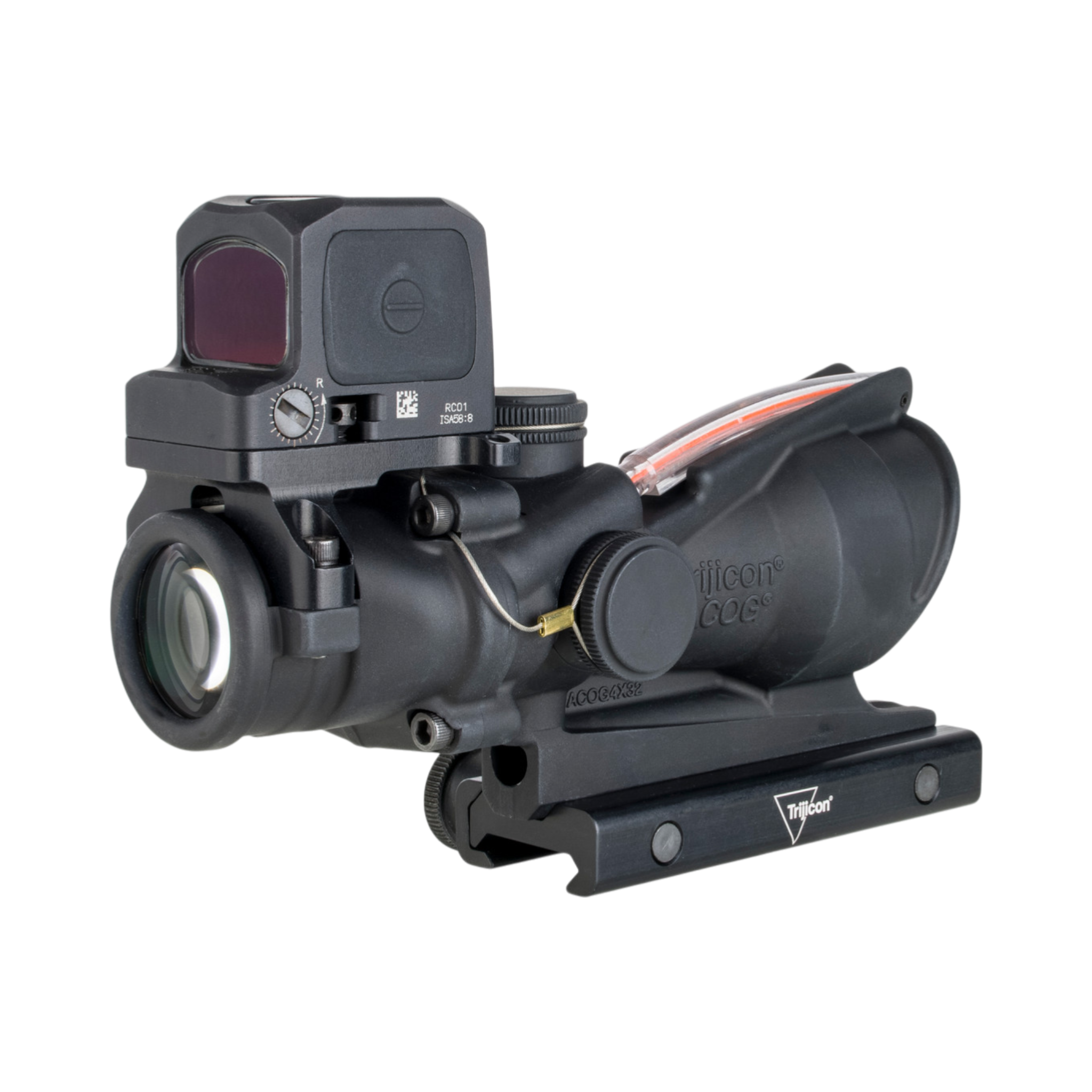 Trijicon ACOG® 4x32, D.I. Red Chevron .223 Reticle, Colt Knob Mount & 3.25 MOA Red RCR