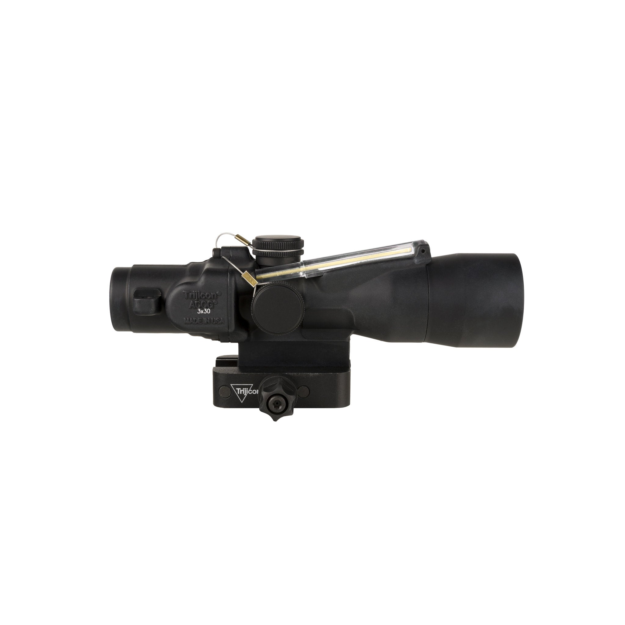 Trijicon 3x30 Compact ACOG® tēmēklis, divkāršs apgaismojums. Dzintara krāsas Chevron .223/62gr. Tēmēklis ar Q-LOC stiprinājumu