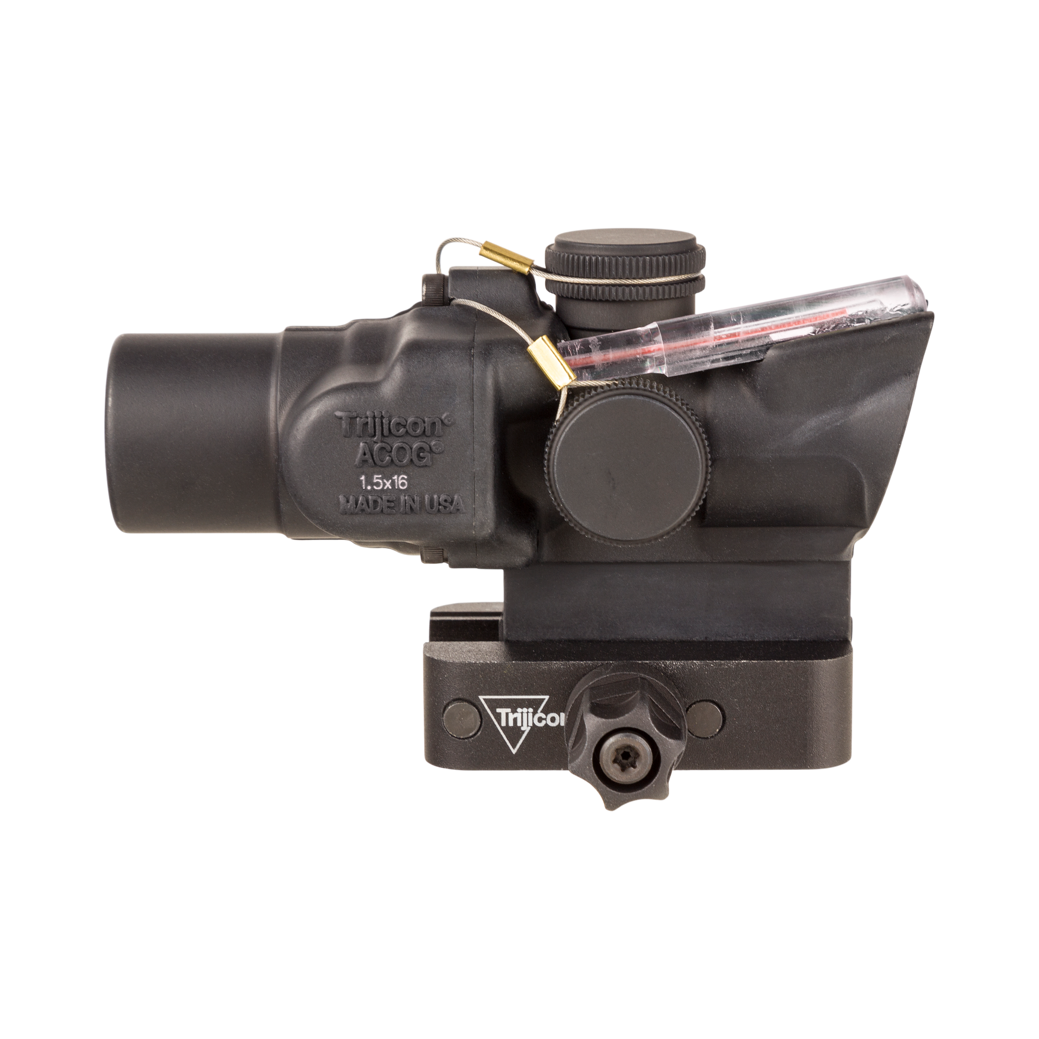 Luneta Trijicon 1,5x16S Compact ACOG®, podwójne podświetlenie. Siatka celownicza RTR 9 mm PCC z mocowaniem Q-LOC