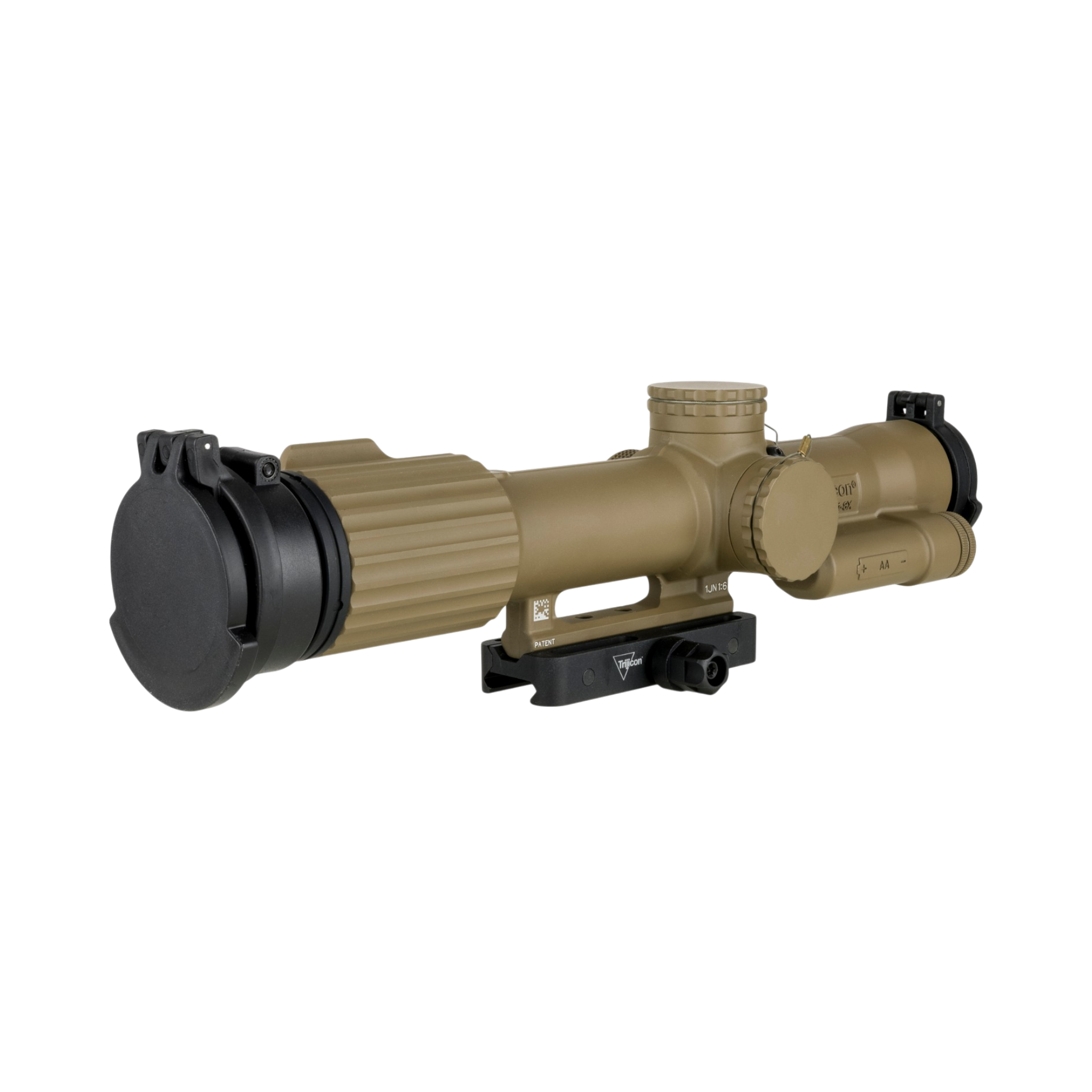 VCOG® 1-8x28 Riflescope, Red MOA Crosshair Dot Ret, Flipcaps, w/ Q-LOC Mount, FDE