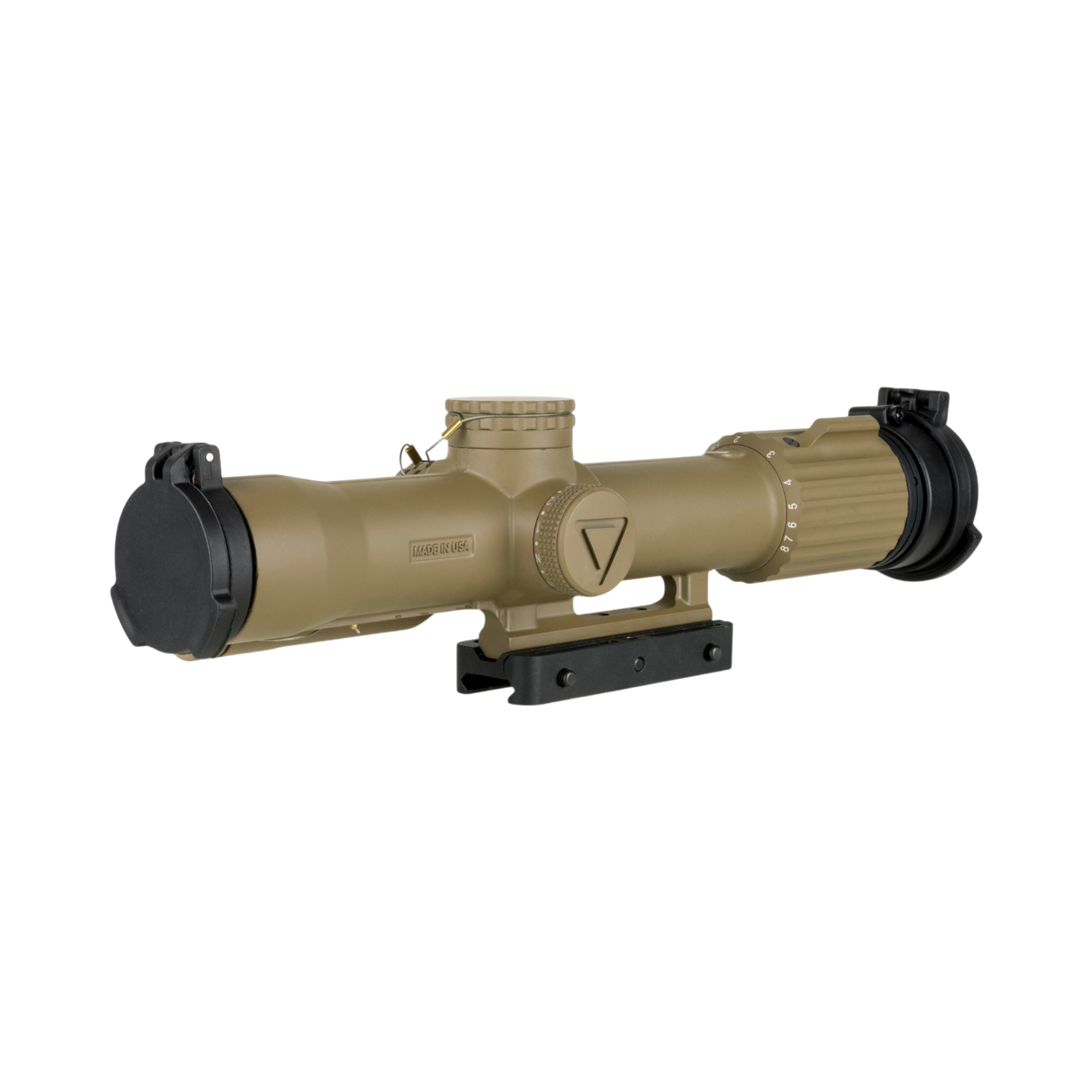 VCOG® 1-8x28 Riflescope, Red MOA Crosshair Dot Ret, Flipcaps, w/ Q-LOC Mount, FDE