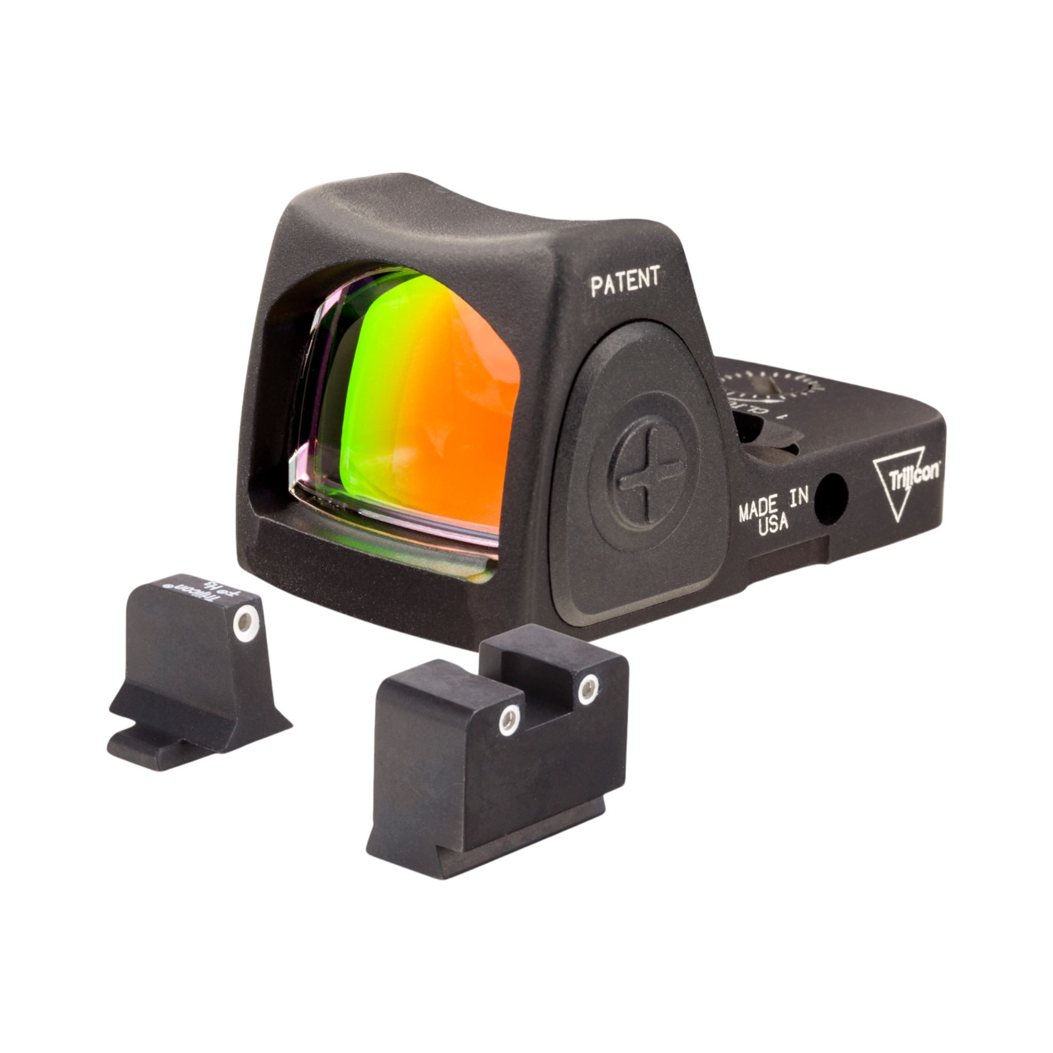 Trijicon Dual Defense™ rinkinys – 6,5 MOA raudonas taškas RMR® Type 2 + balti/žali taikikliai Sig 9 mm/.358