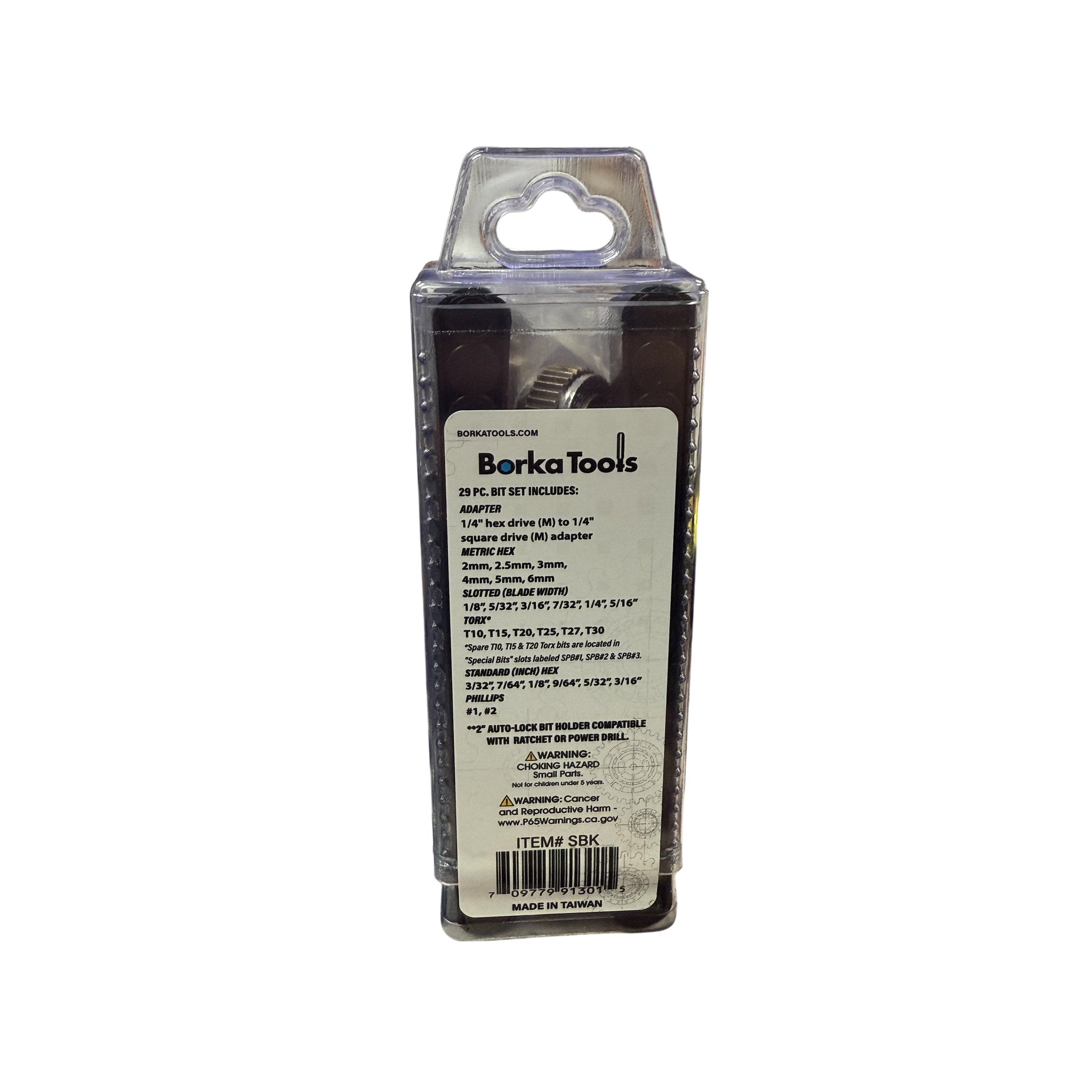 Borka atsuktuvų antgalių rinkinys (SBK), įskaitant ratchetą, automatinio fiksavimo antgalių laikiklį ir 29 S2 antgalius