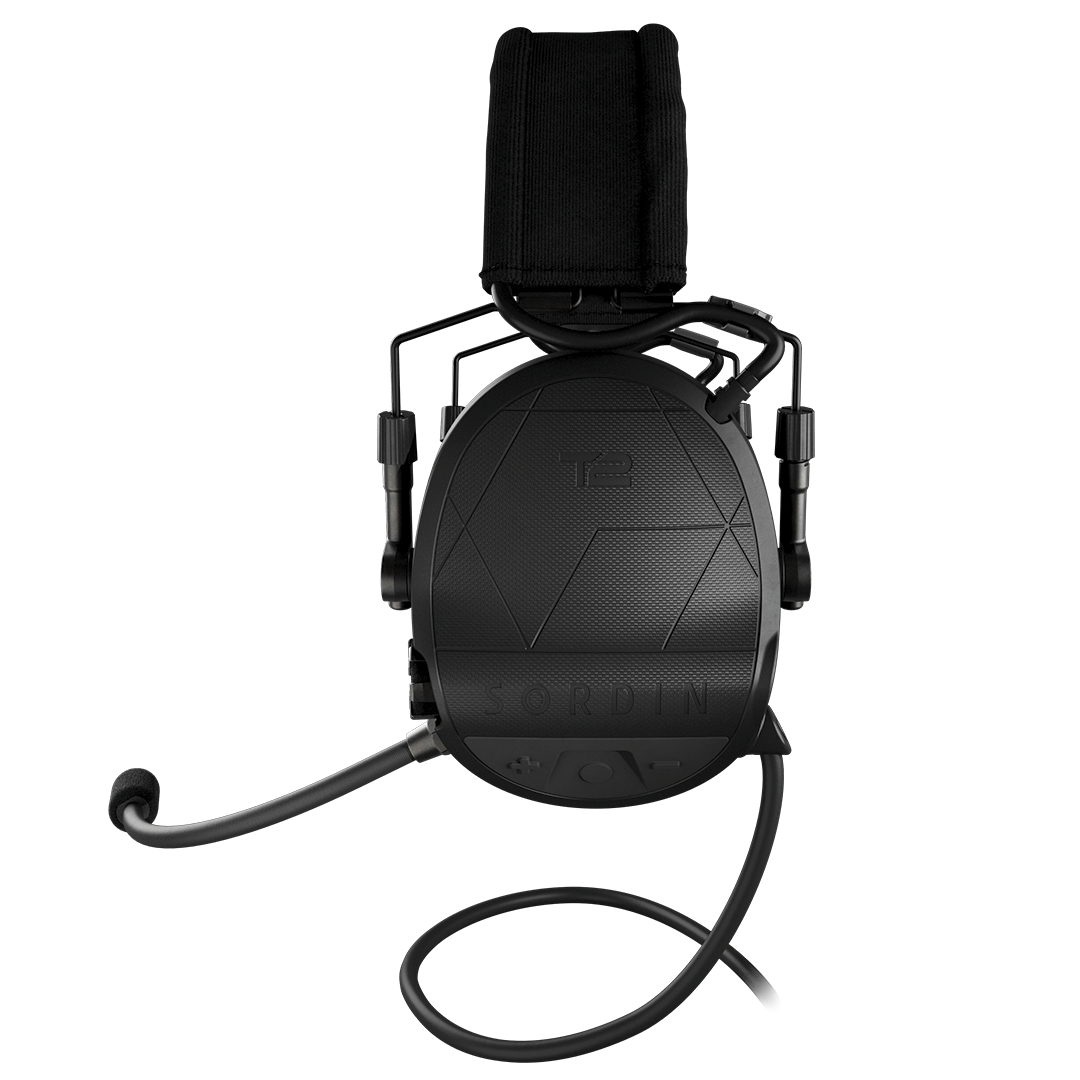 Sordin Supreme T2 CC melna galvas lente ar tekstila Memory Foam 304004-12P)