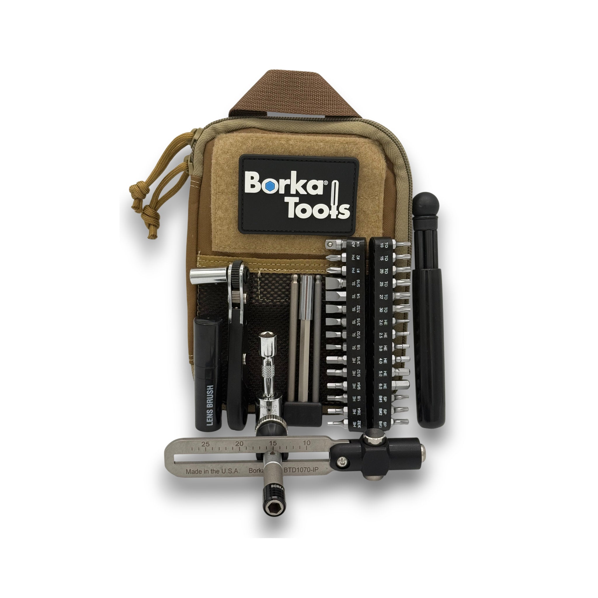 Borka instrumentu komplekts (standarta konfigurācija) ar papildu uzgaļu komplektu un (ECR) avārijas tīrīšanas stieni