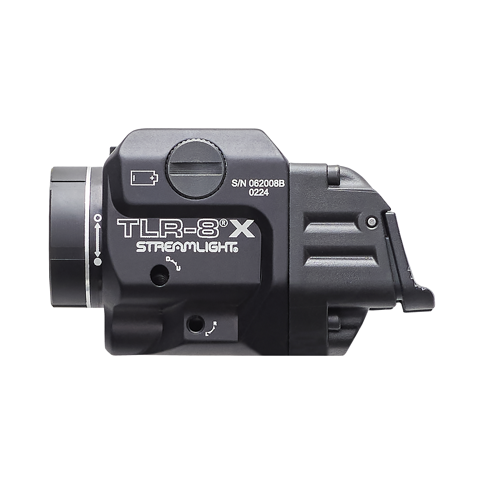 Streamlight X – zawiera przełącznik wysokiego i niskiego natężenia światła, baterię CR123A i zestaw kluczy – pudełko (69414)