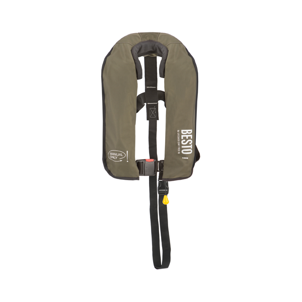 Kamizelka ratunkowa Besto Fisherman 300N, zielona, ręczna