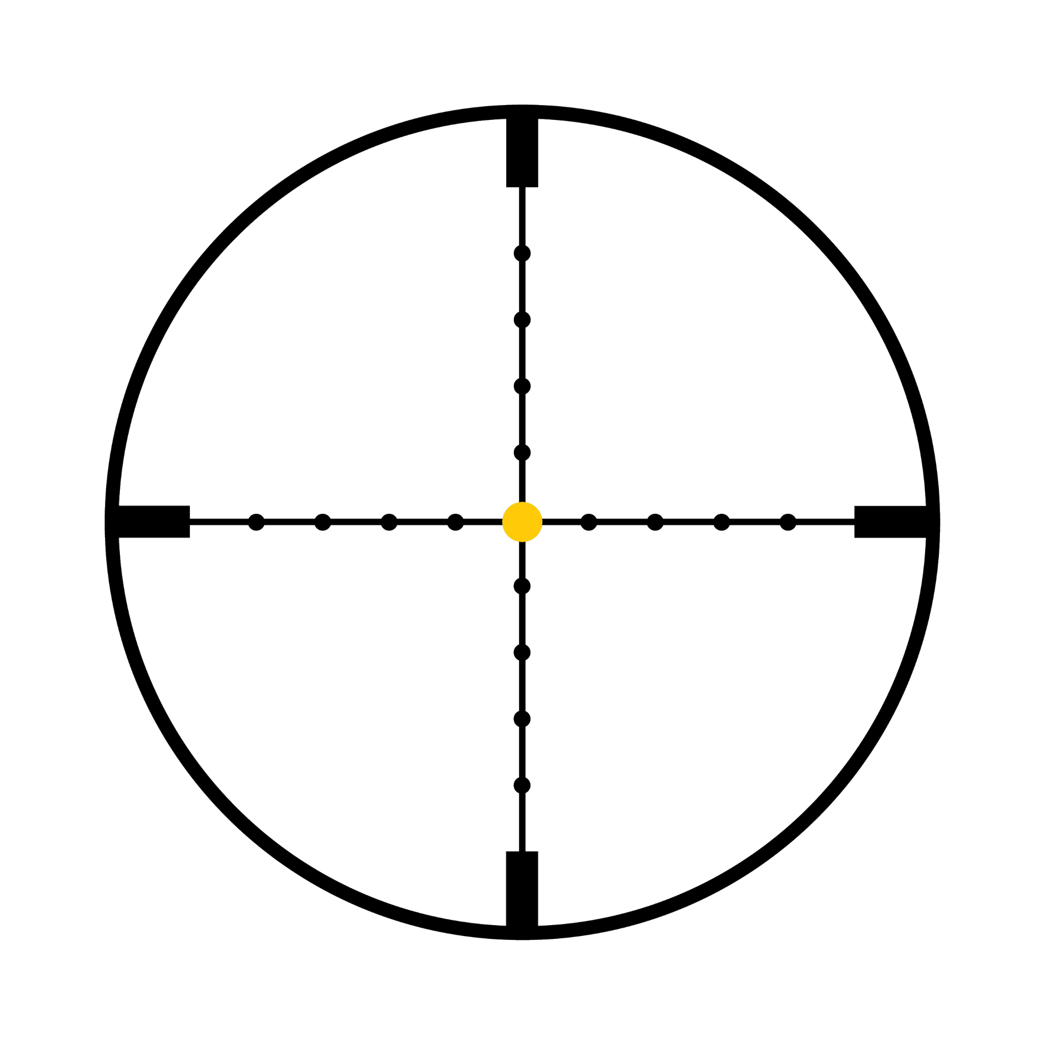 AccuPoint® 2,5–10x56 optiskais tēmēklis ar MIL-Dot tēmēkļa krustu un dzintara krāsas punktu, 30 mm, matēti melns, ar aizsargvāciņu