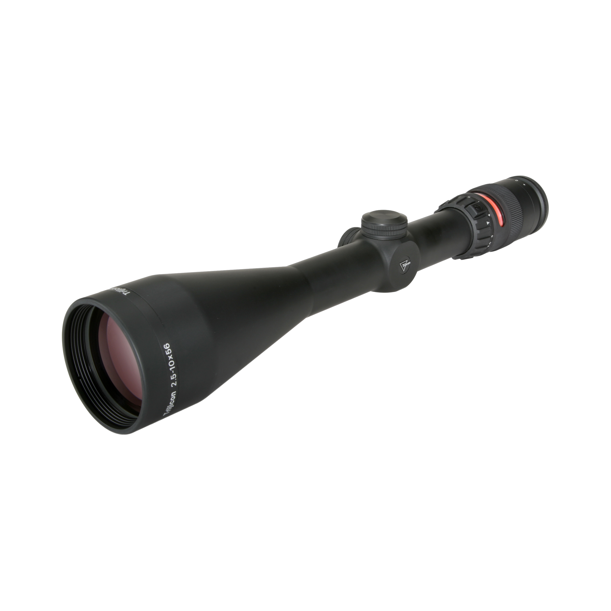 AccuPoint® 2,5–10x56 optiskais tēmēklis ar BAC, sarkanu trīsstūra tēmējlīniju, 30 mm, matēti melns, ar aizsargvāciņu