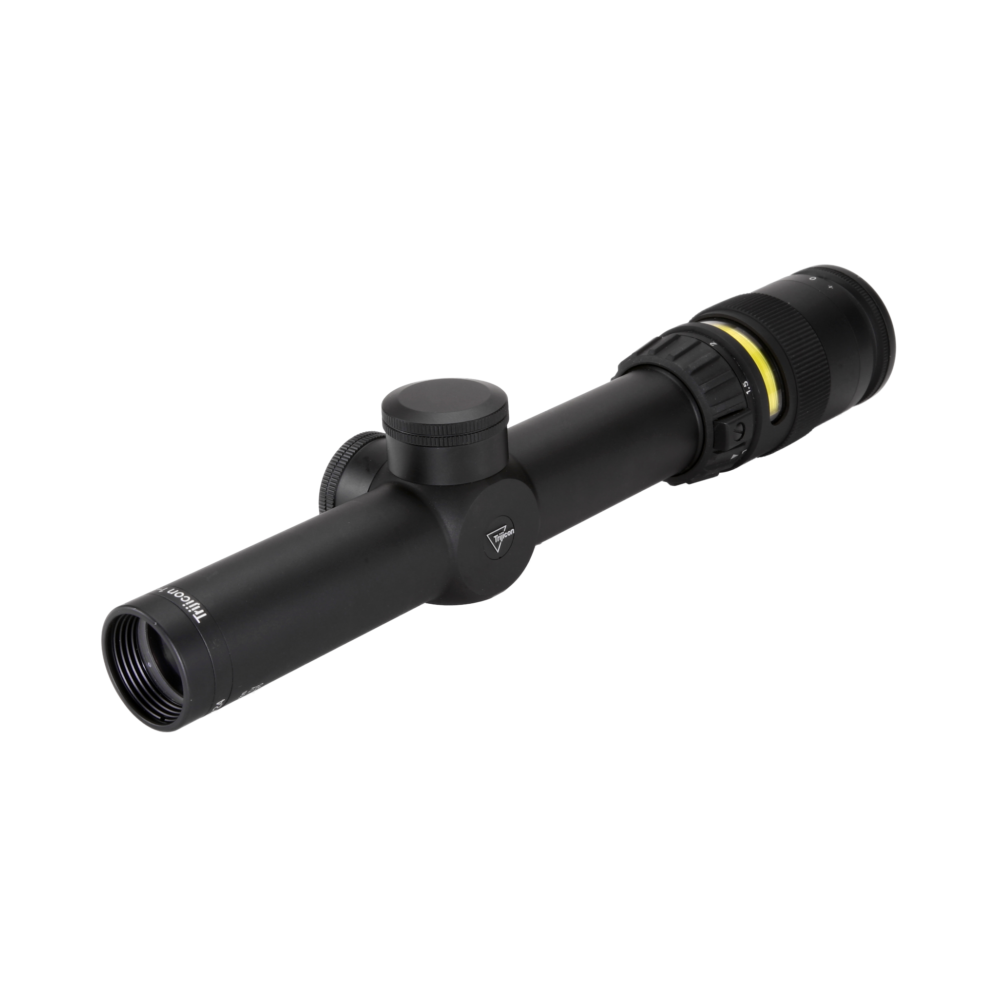 AccuPoint® 1-4x24 optiskais tēmēklis ar BAC, dzintara krāsas trīsstūra tēmējlīniju, 30 mm, matēti melns, ar aizsargvāciņu