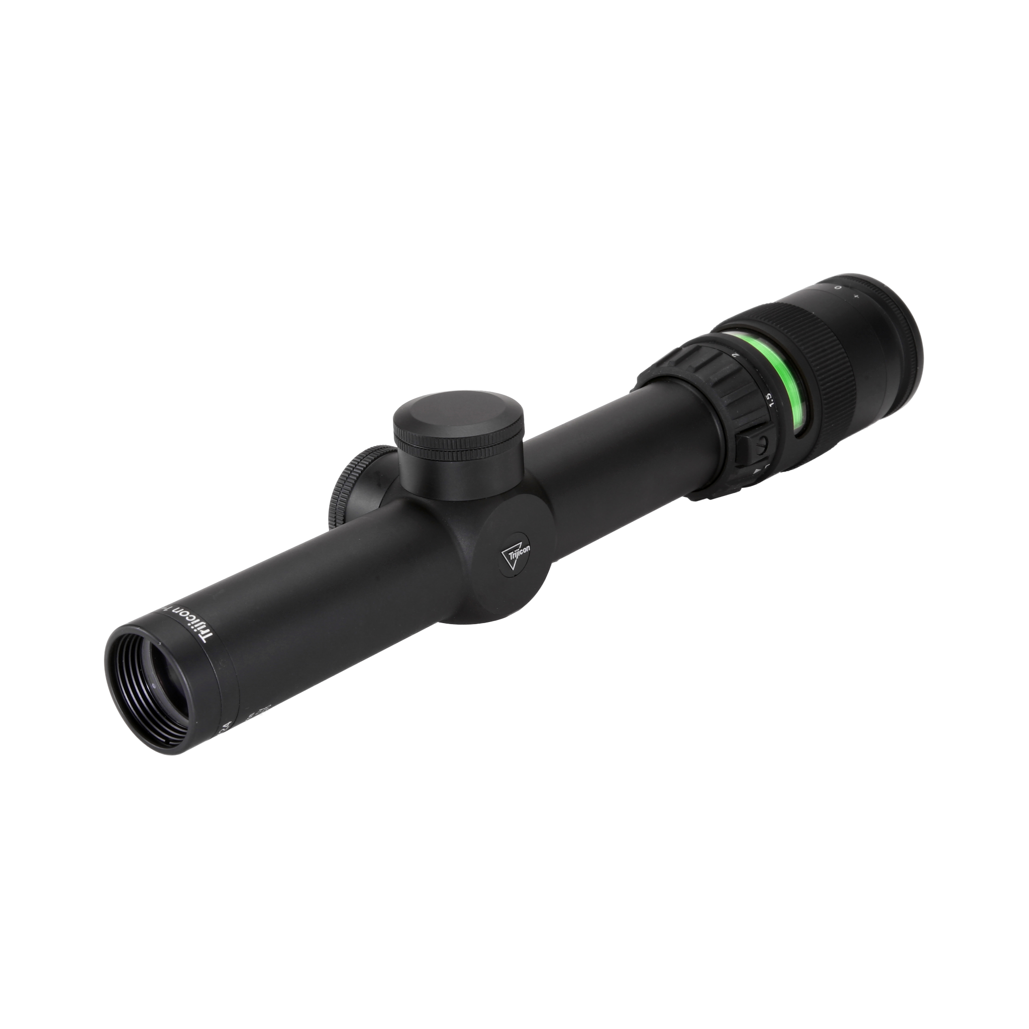 AccuPoint® 1-4x24 optiskais tēmēklis ar BAC, zaļo trīsstūra tēmējlīniju, 30 mm, matēti melns, ar aizsargvāciņu