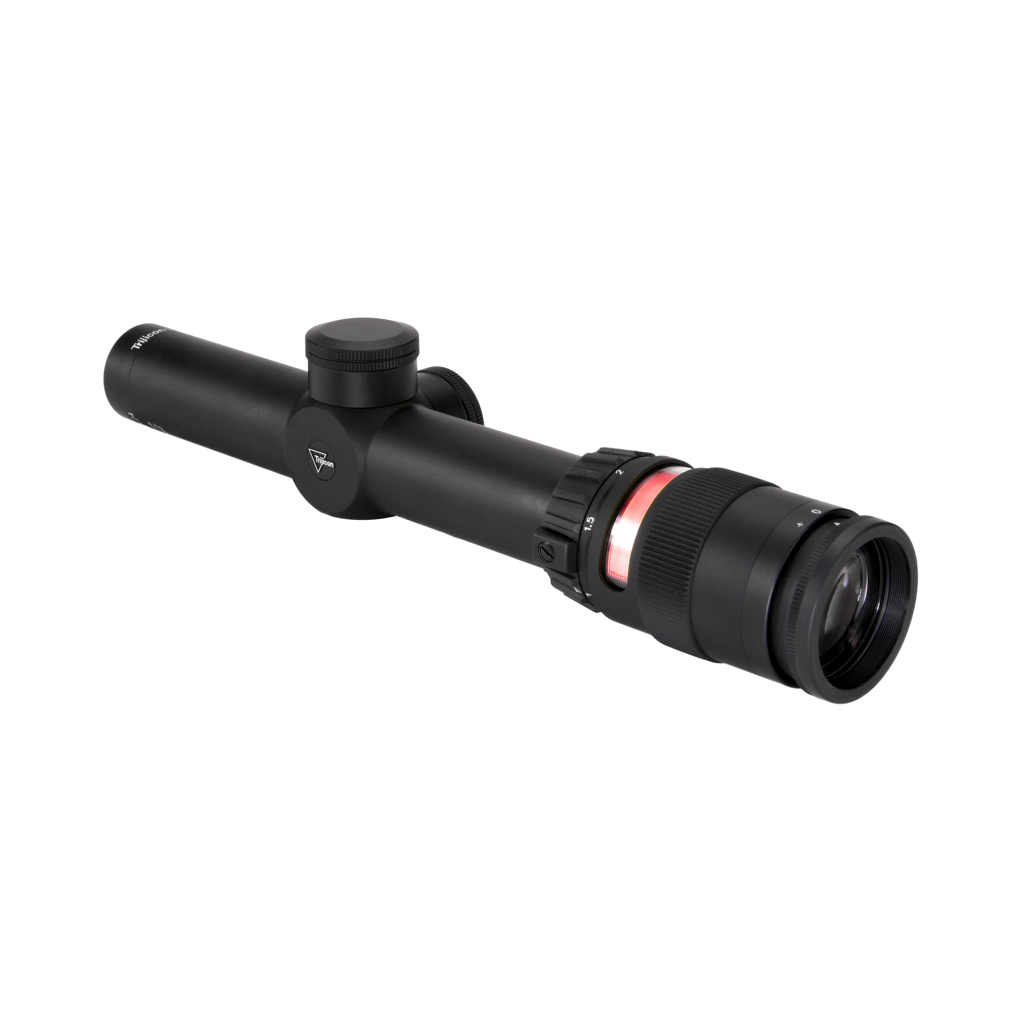 AccuPoint® 1-4x24 optiskais tēmēklis ar BAC, sarkanu trīsstūra tēmējlīniju, 30 mm, matēti melns, ar aizsargvāciņu