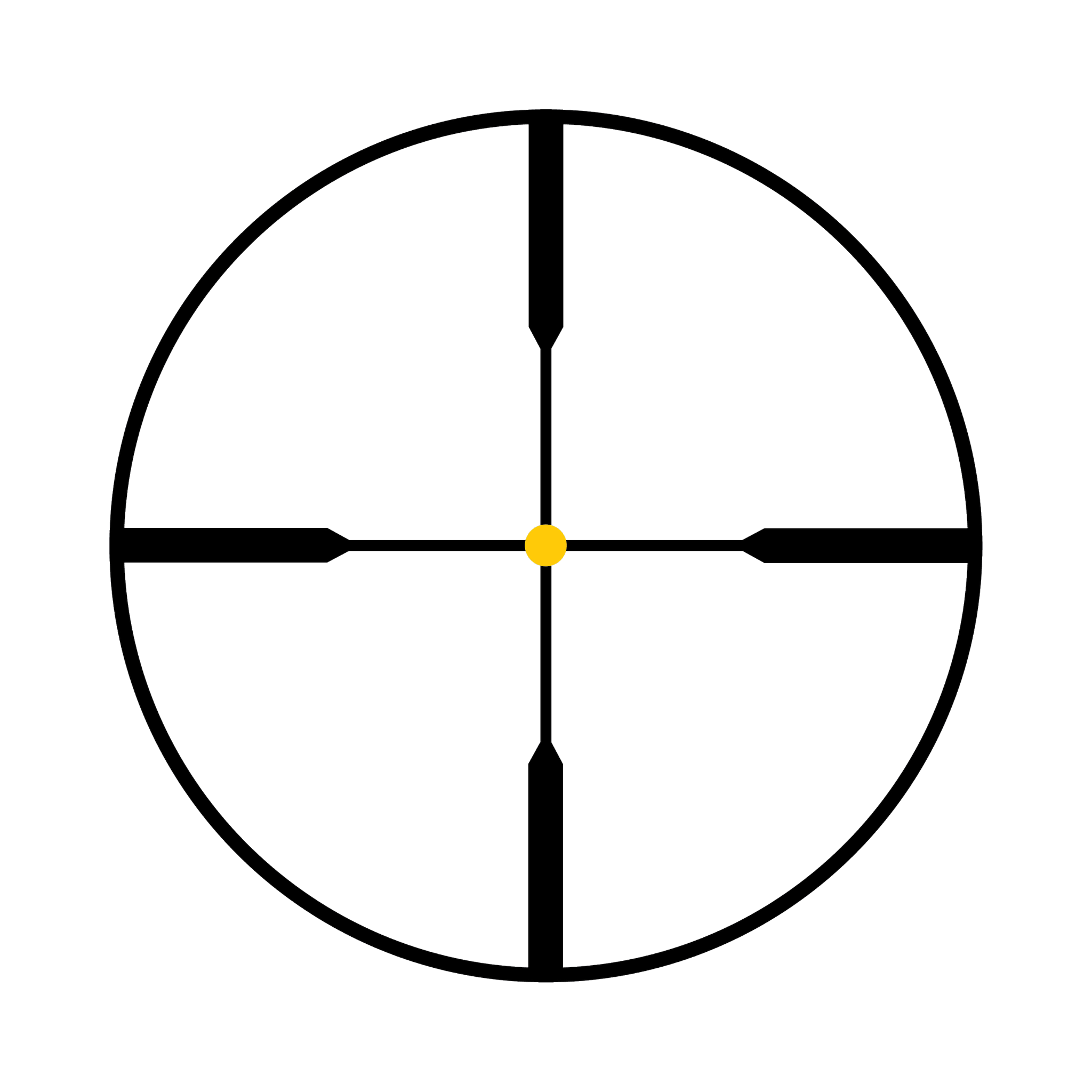 AccuPoint® 1-4x24 optiskais tēmēklis ar standarta dupleksa tēmējlīniju un dzintara krāsas punktu, 30 mm, matēti melns, ar aizsargvāciņu