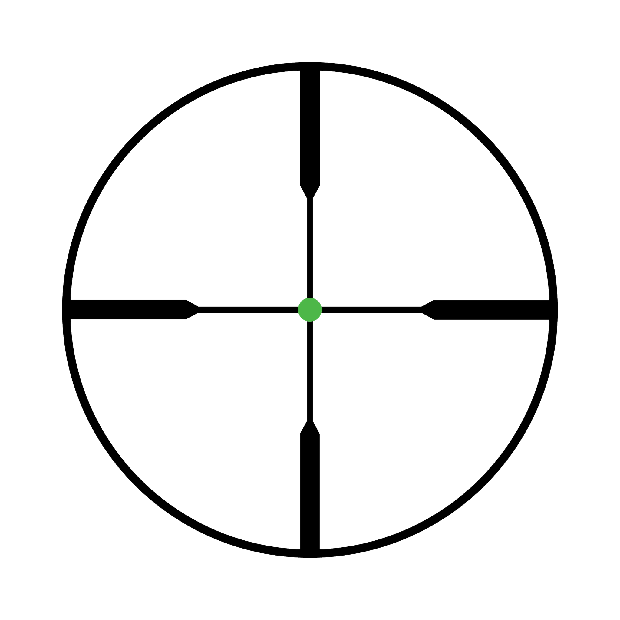 AccuPoint® 1-4x24 optiskais tēmēklis ar standarta dupleksa tēmējlīniju un zaļu punktu, 30 mm, matēti melns, ar aizsargvāciņu