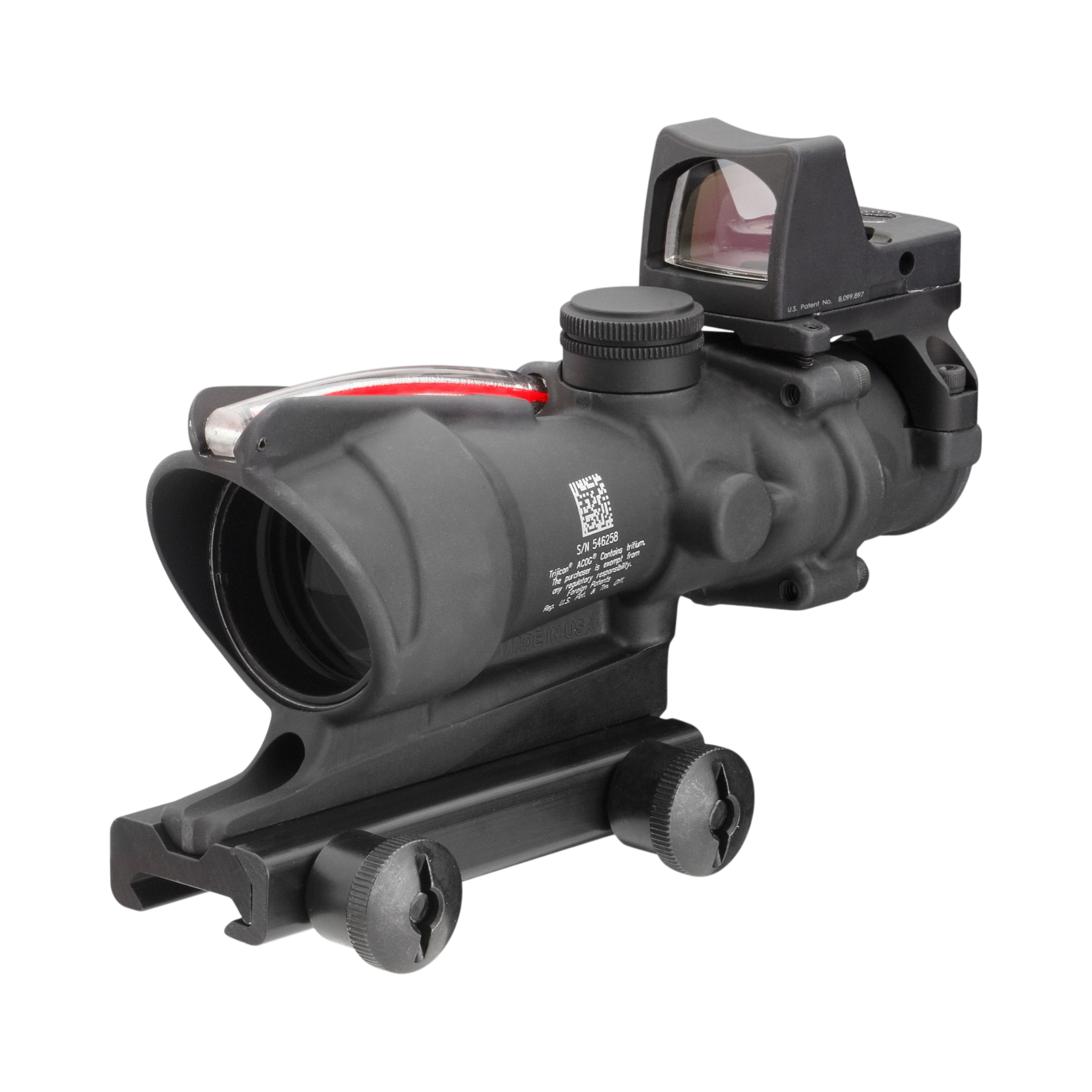 Trijicon ACOG® 4x32, D.I. Red Crosshair .223 Reticle, Colt Knob Mount & 3.25 MOA Red RMR Type 2