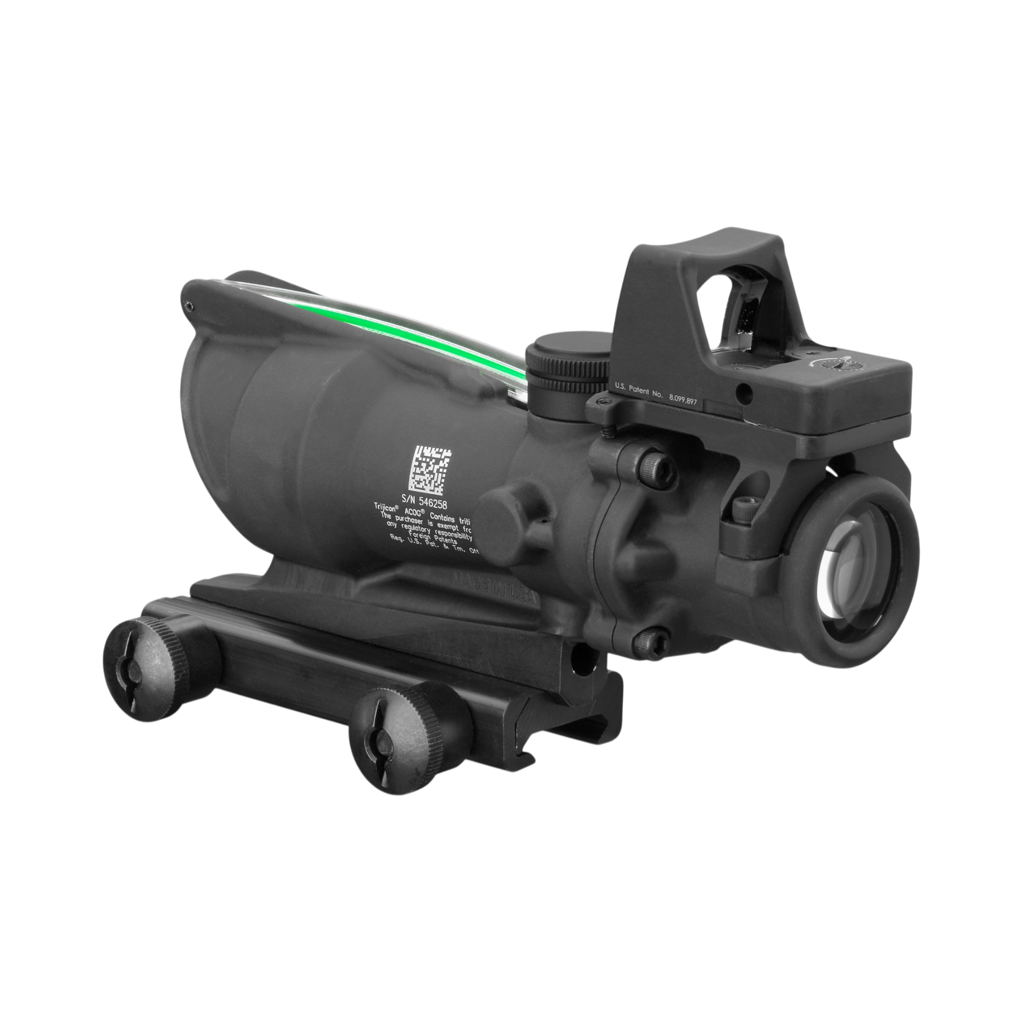 Trijicon ACOG® 4x32 Scope, Gr. Chev .223 D.I., Colt Knob Mount & 3.25 MOA Red RMR Type 2