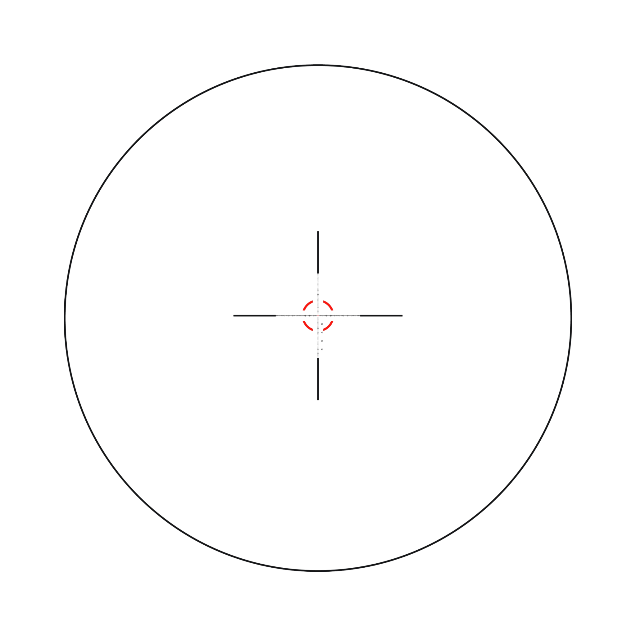 VCOG® 1-8x28 Riflescope, Red MOA Crosshair Dot Ret, Flipcaps, w/ Q-LOC Mount, FDE
