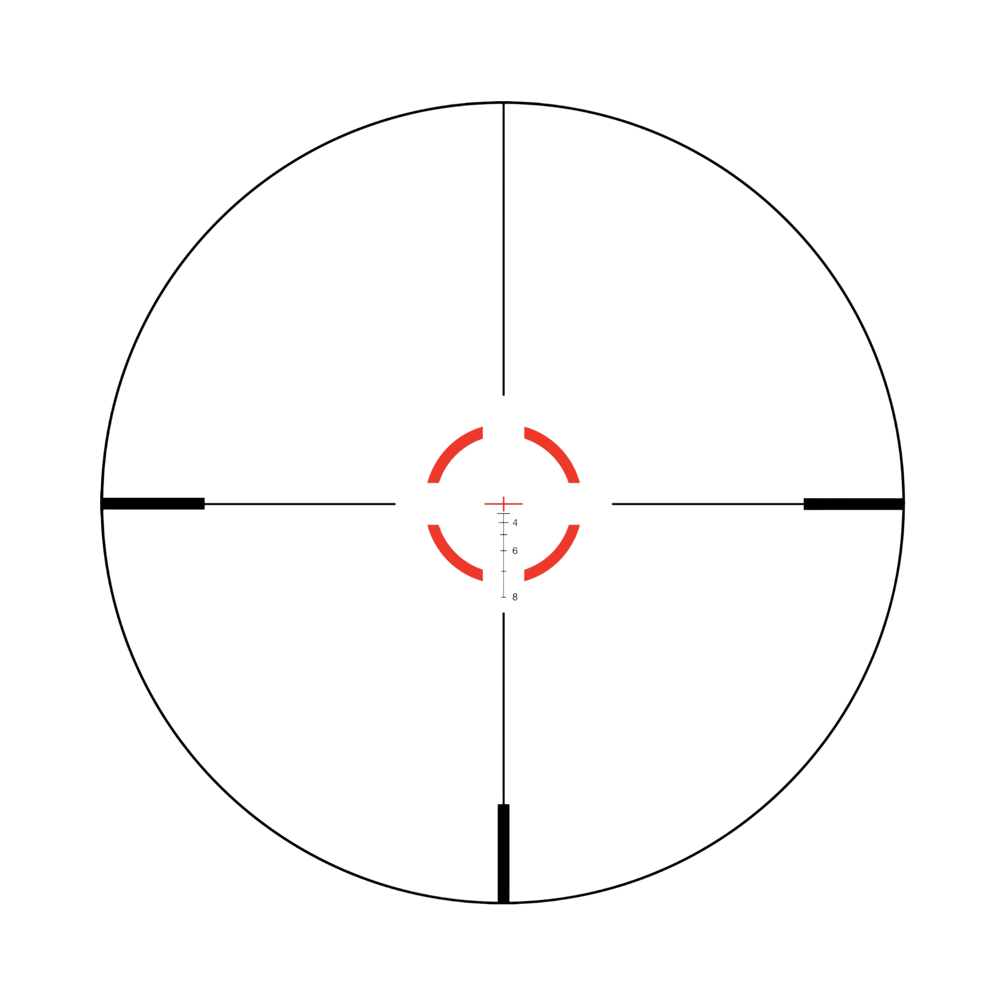 VCOG® 1-6x24 Riflescope Red Seg. Circle / Crosshair .223 / 55 Grain Ballistic Reticle w/ TA51 Mount