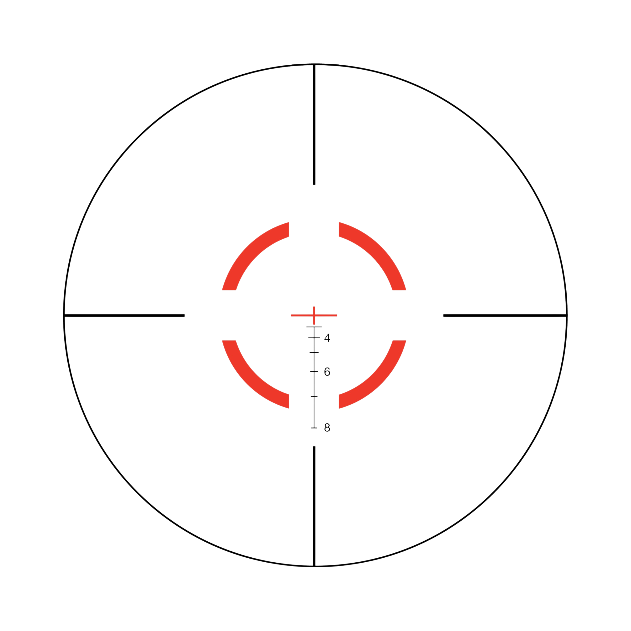 VCOG® 1-6x24 Riflescope Red Seg. Circle / Crosshair .223 / 55 Grain Ballistic Reticle w/ TA51 Mount