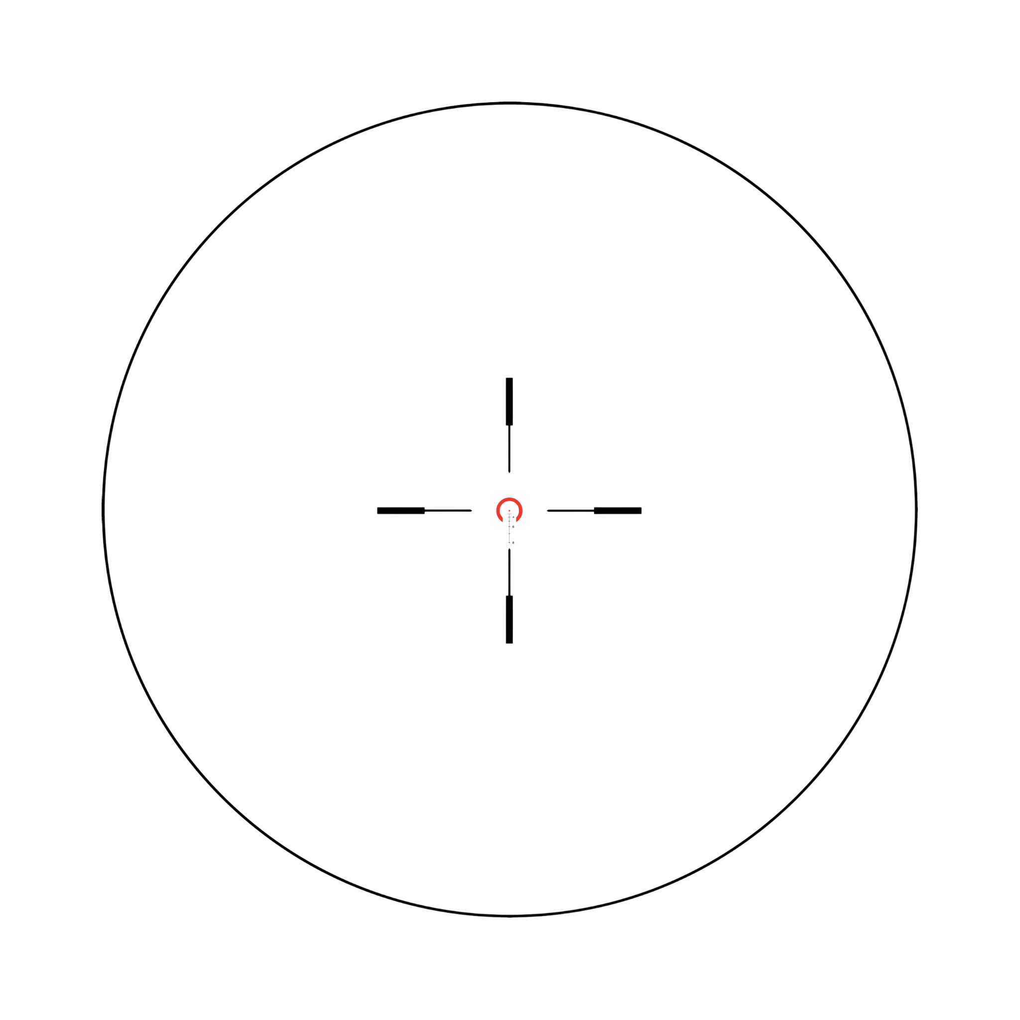 VCOG® 1-6x24 Riflescope Red HS Dot / Crosshair .223 / 77 Grain Ballistic Reticle w/ TA51 Mount
