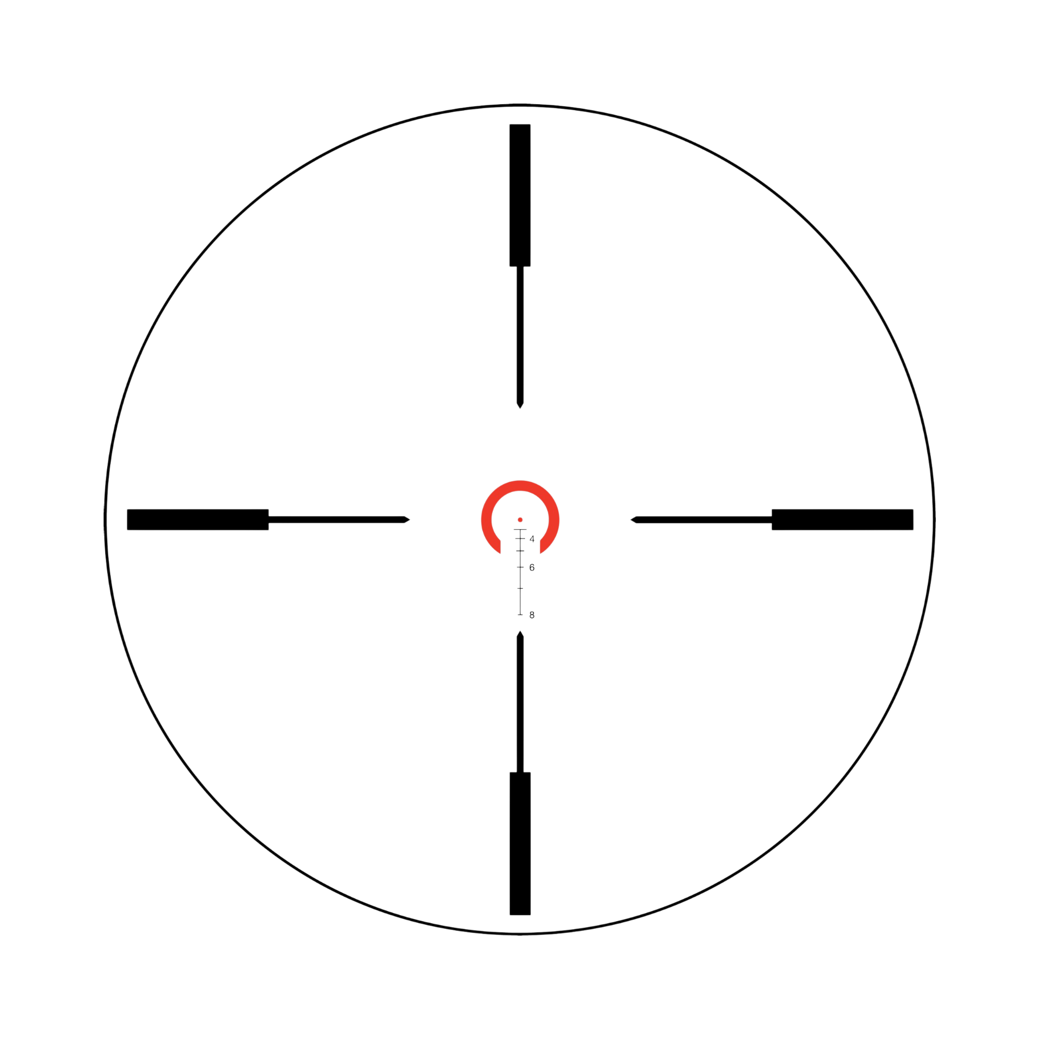 VCOG® 1-6x24 Riflescope Red HS Dot / Crosshair .223 / 77 Grain Ballistic Reticle w/ TA51 Mount