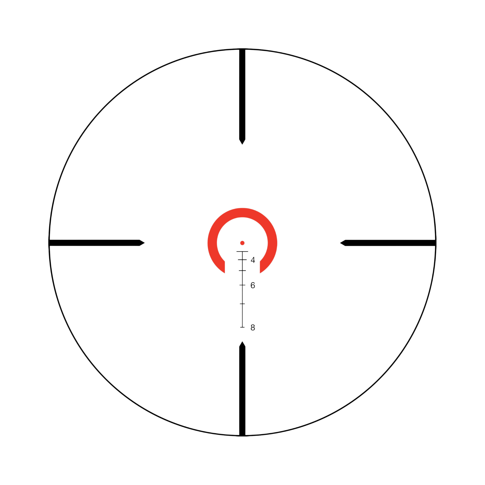 VCOG® 1-6x24 Riflescope Red HS Dot / Crosshair .223 / 77 Grain Ballistic Reticle w/ TA51 Mount