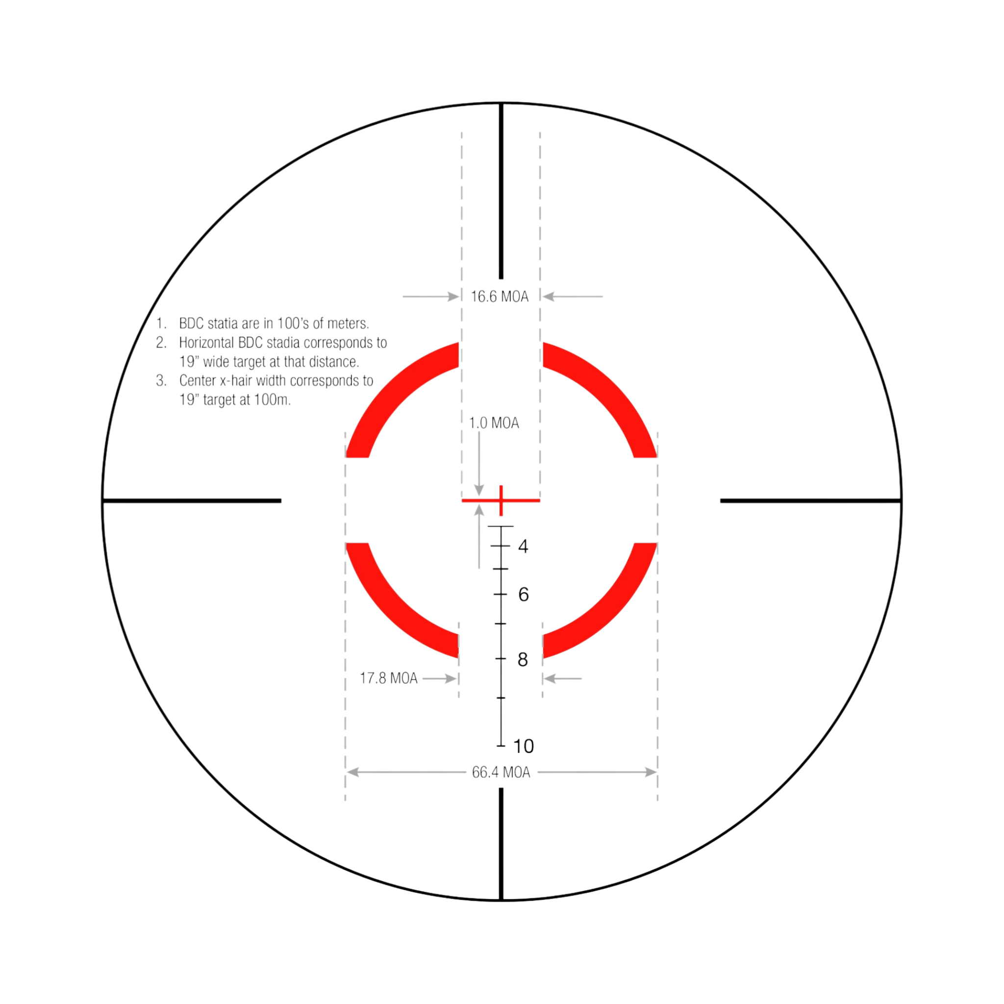 VCOG® 1-6x24 Riflescope Red Seg. Circle / Crosshair .308 / 175 Grain Ballistic Reticle w/ TA51 Mount