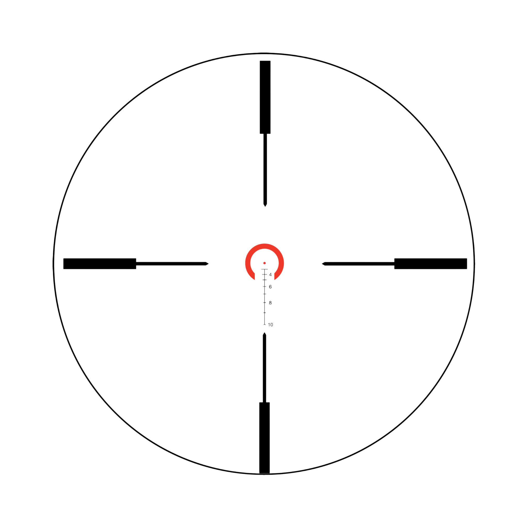 VCOG® 1-6x24 Riflescope Red HS Dot / Crosshair .308 / 175 Grain Ballistic Reticle w/ TA51 Mount