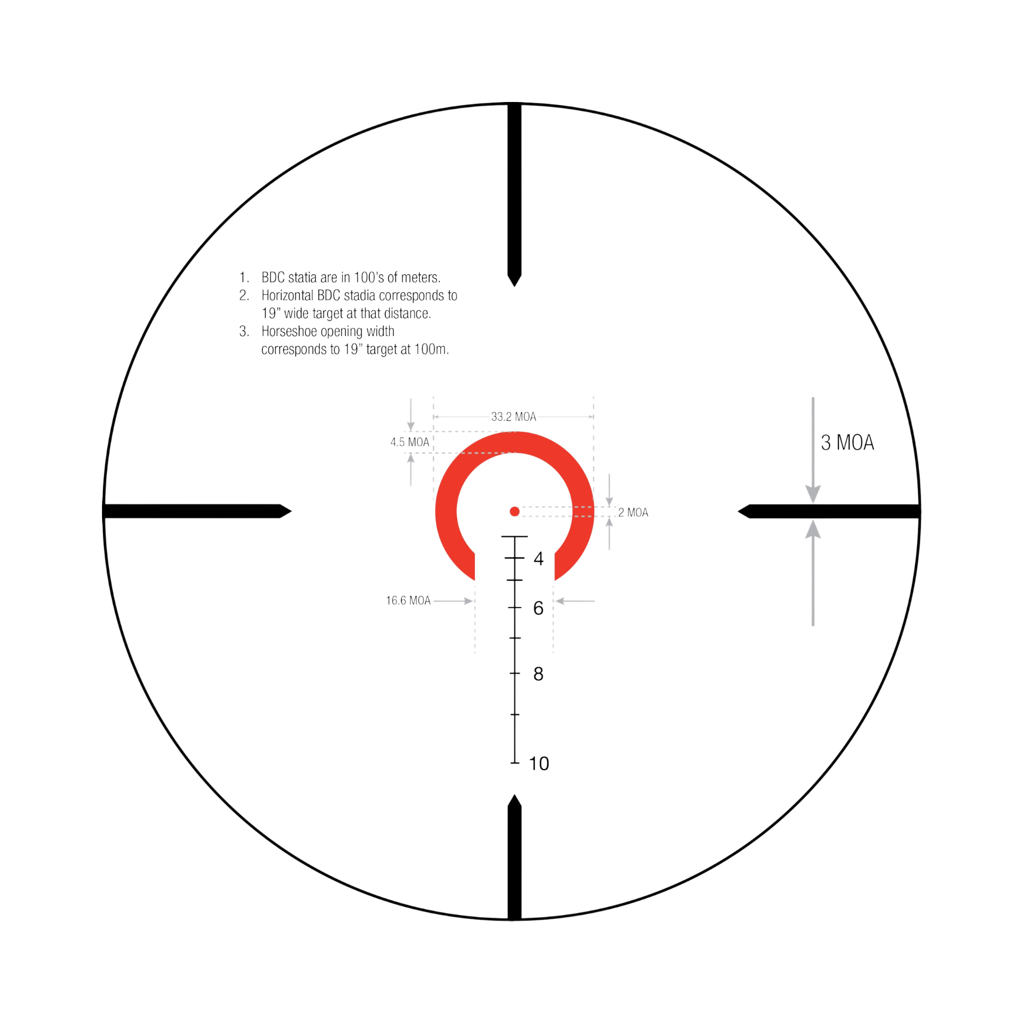 VCOG® 1-6x24 Riflescope Red HS Dot / Crosshair .308 / 175 Grain Ballistic Reticle w/ TA51 Mount