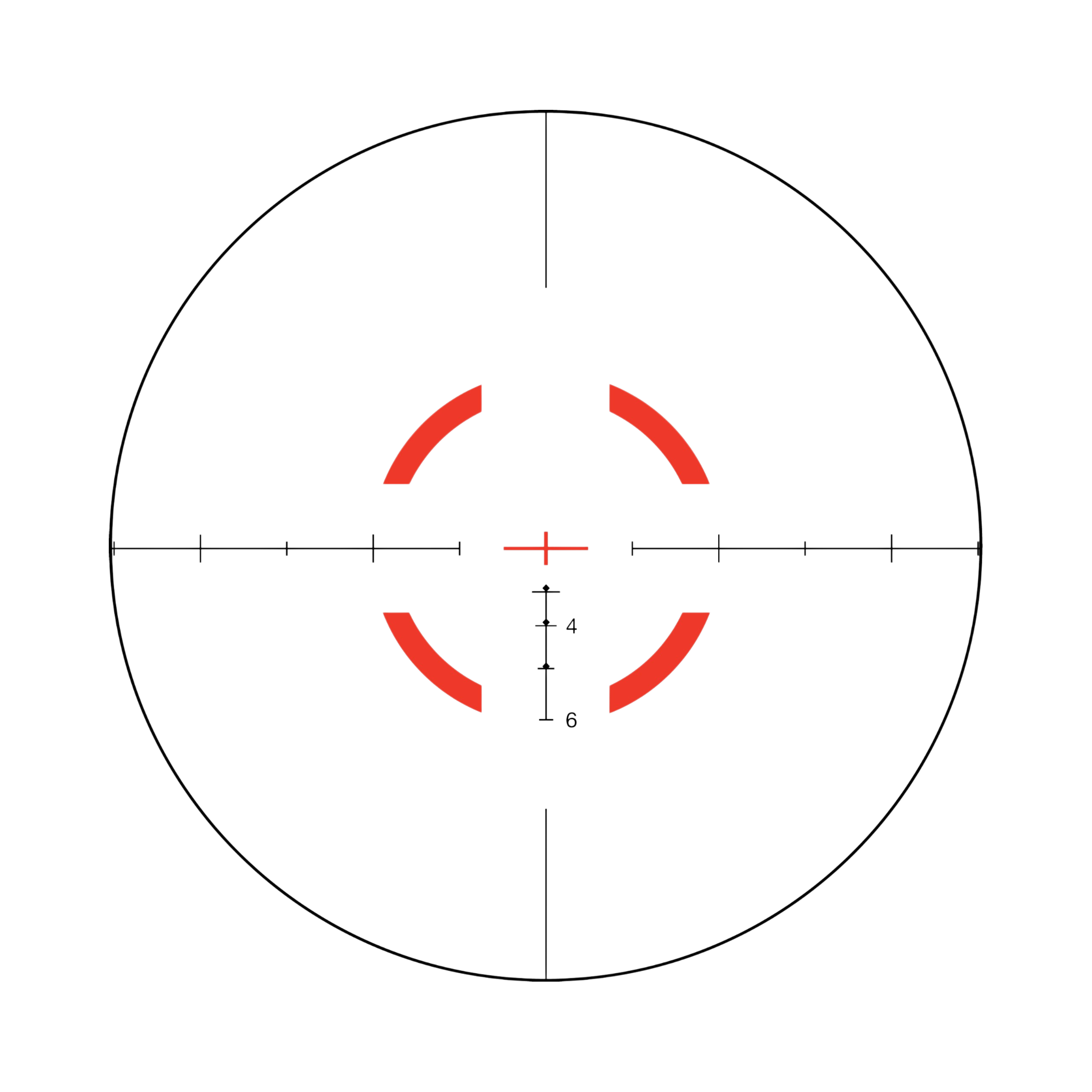 VCOG® 1-6x24 Riflescope Red Seg. Circle / Crosshair 300 BLK Ballistic Reticle w/ TA51 Mount