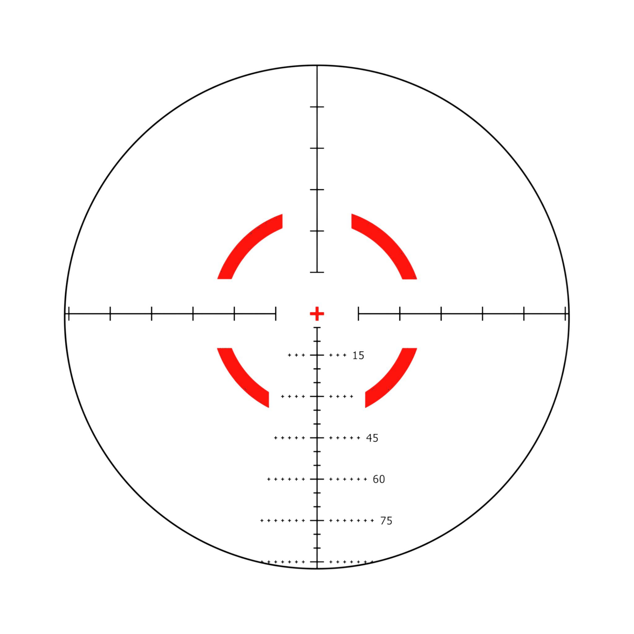 VCOG® 1-6x24; Red Seg. Circle/Crosshair MOA Reticle w/ Thumb Screw Mt.