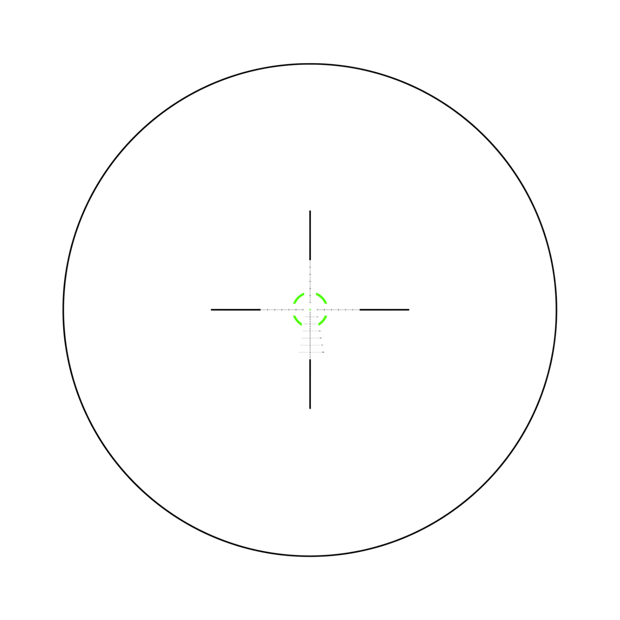 VCOG® 1-6x24; Green Seg. Circle/Crosshair MOA Reticle w/ Thumb Screw Mt.