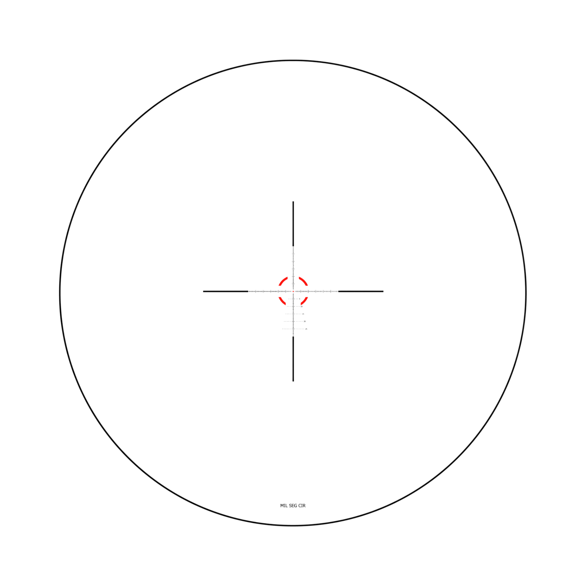 VCOG® 1-6x24; Red Seg. Circle/Crosshair MIL Govt. Reticle w/ Thumb Screw Mt.