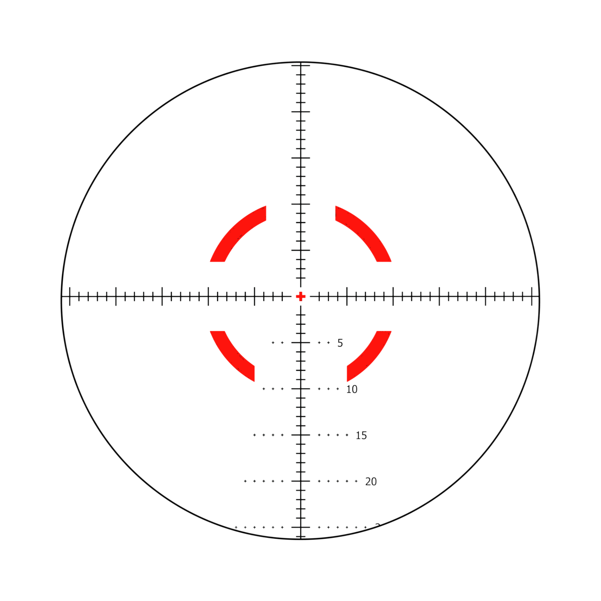 VCOG® 1-6x24; Red Seg. Circle/Crosshair MIL Govt. Reticle w/ Thumb Screw Mt.
