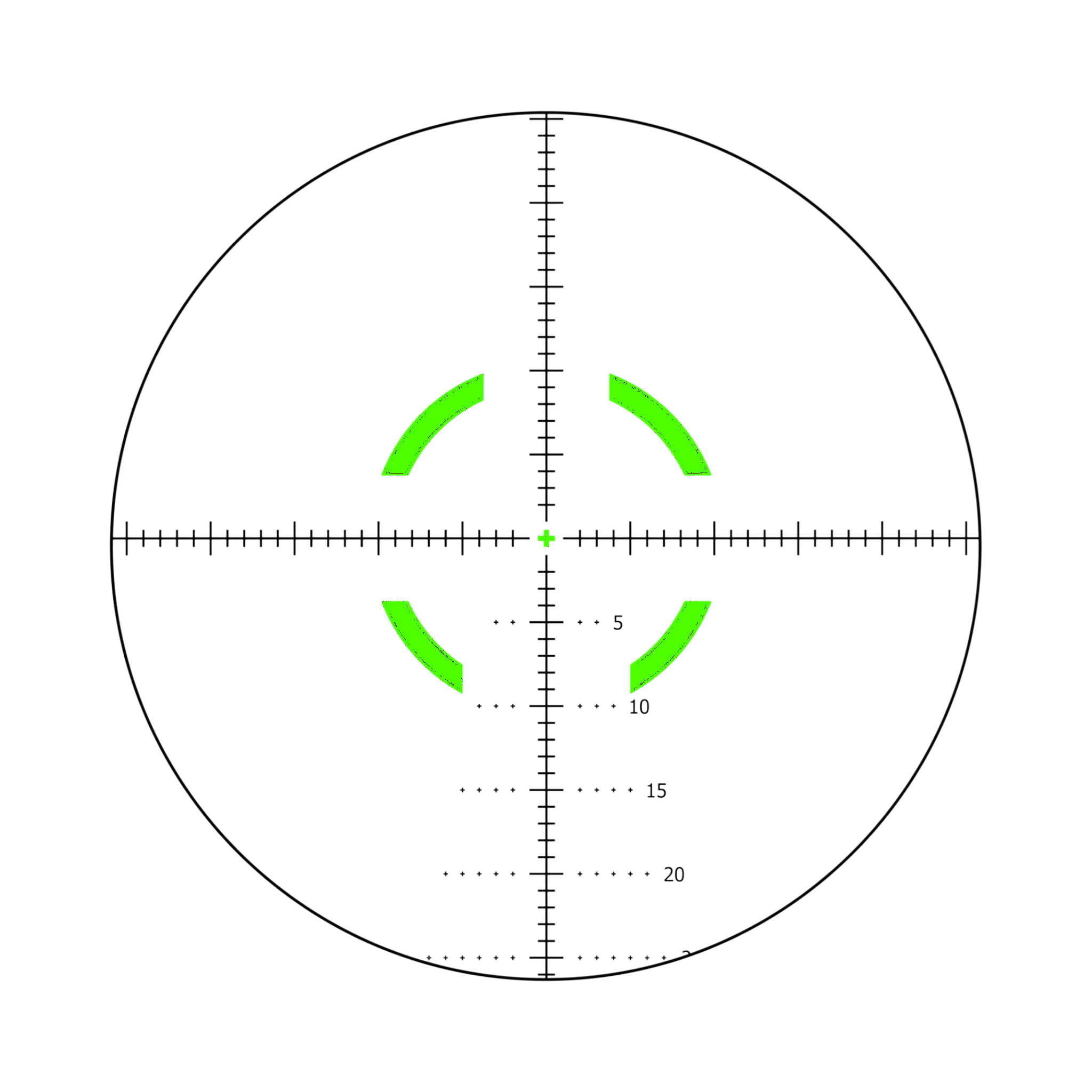 VCOG® 1-6x24; Green Seg. Circle/Crosshair MIL Govt. Reticle w/ Thumb Screw Mt.