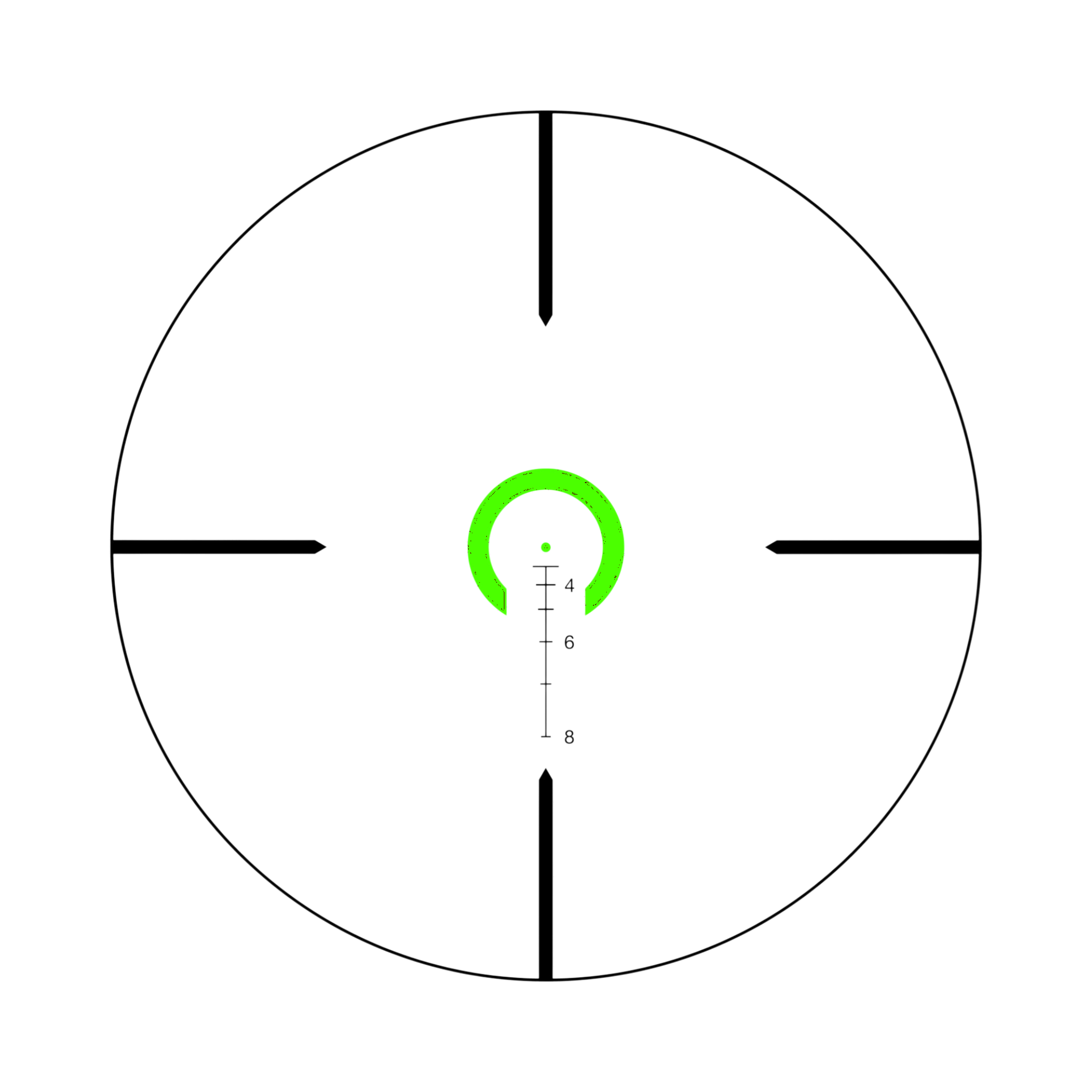 VCOG® 1-6x24; Green Horseshoe Dot/Crosshair .223/55gr; Thumb Screw Mt.