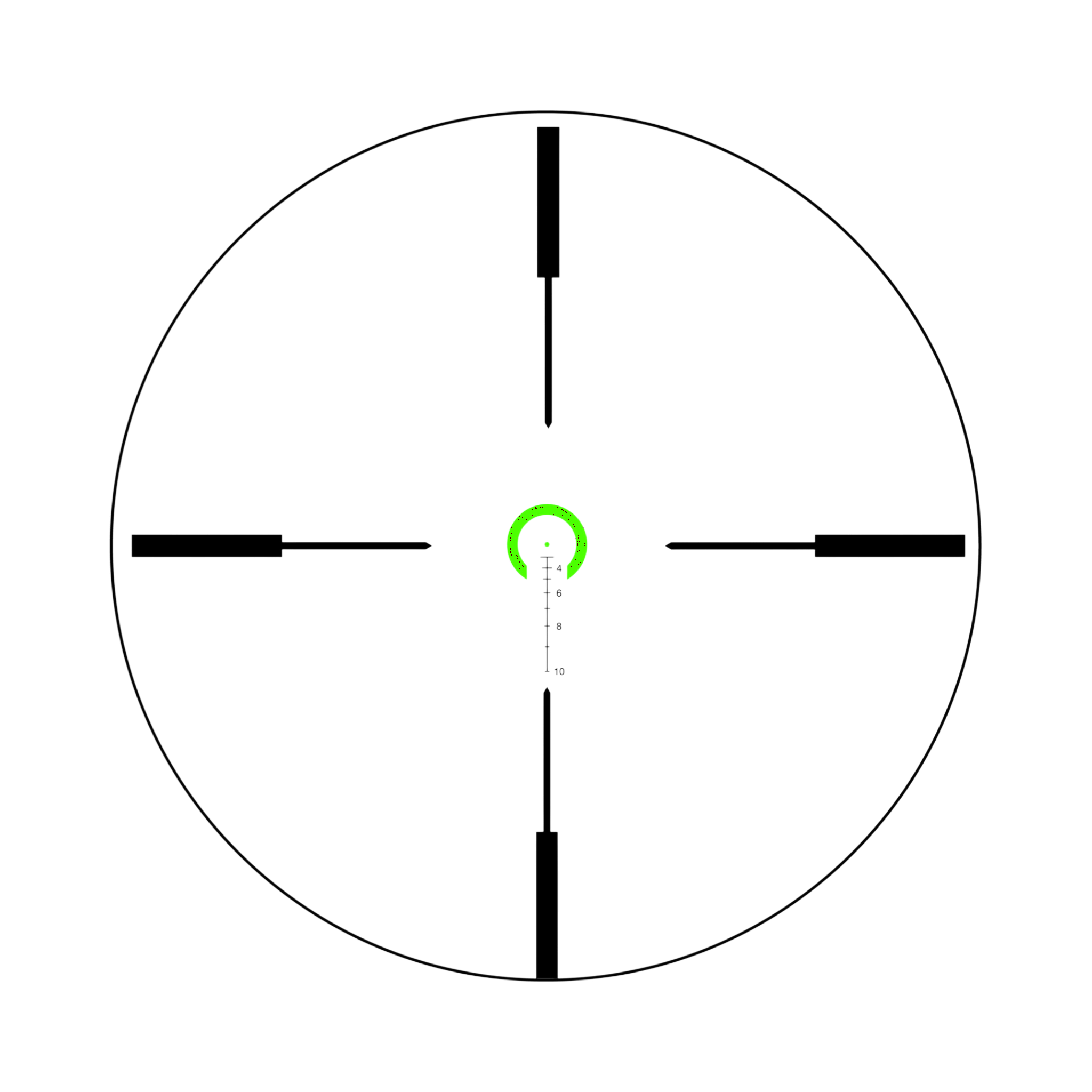 VCOG® 1-6x24; Green Horseshoe Dot/Crosshair .308/175gr; Thumb Screw Mt.