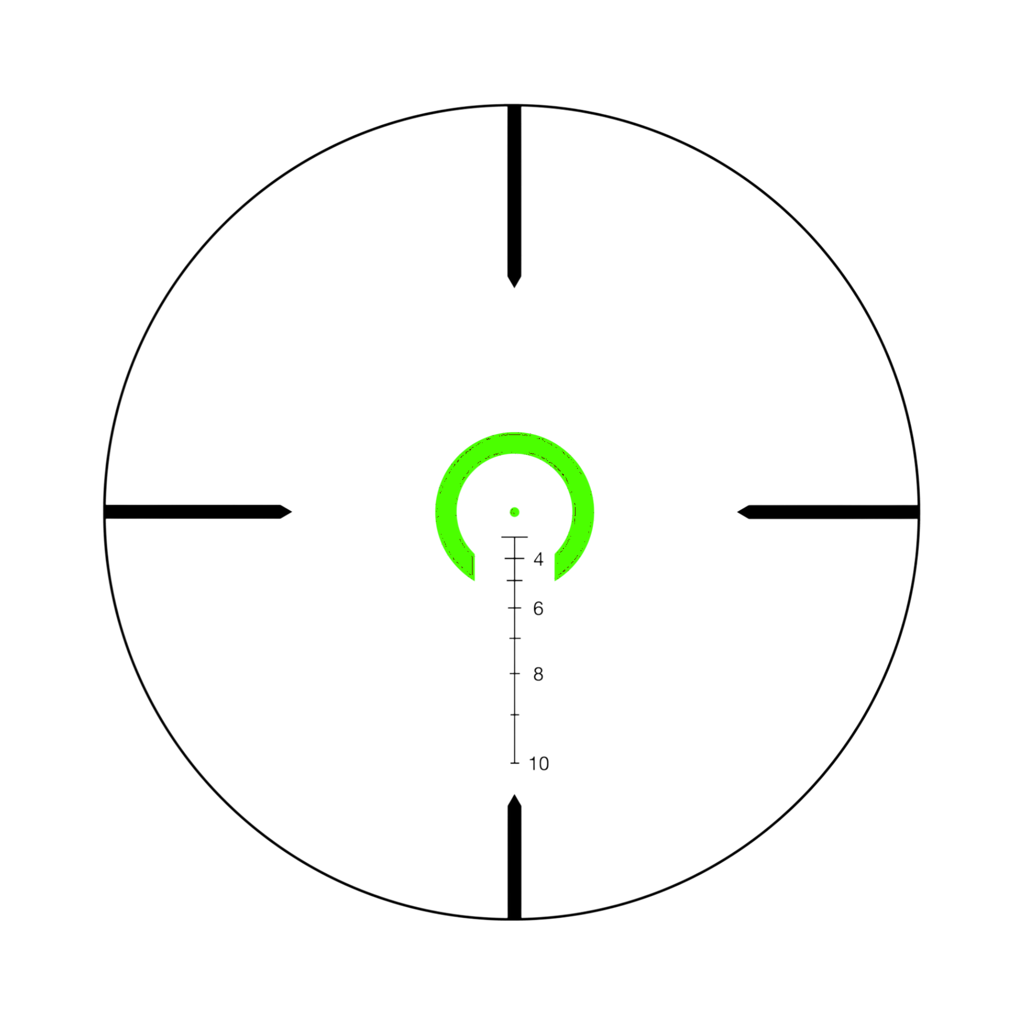 VCOG® 1-6x24; Green Horseshoe Dot/Crosshair .308/175gr; Thumb Screw Mt.