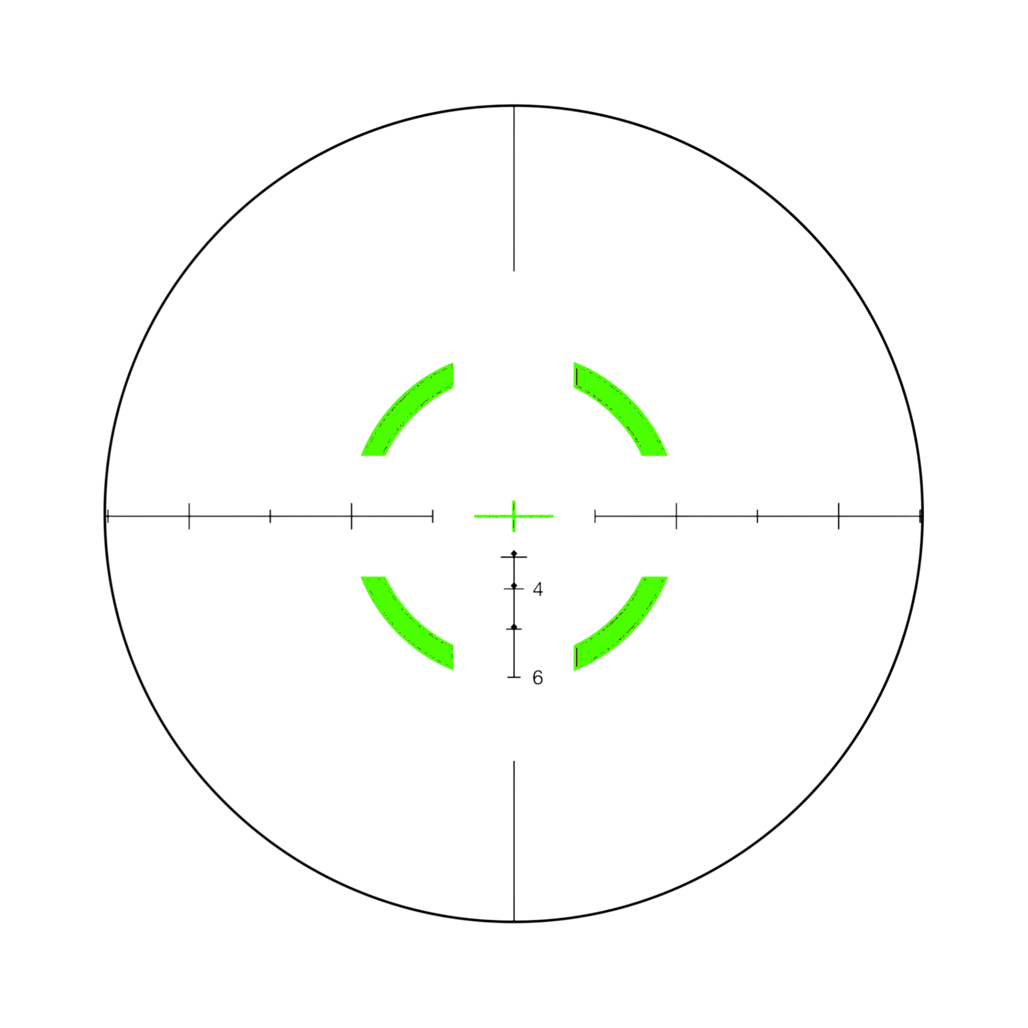 VCOG® 1-6x24; Green Seg. Circle/Crosshair 300 BLK; Thumb Screw Mt.