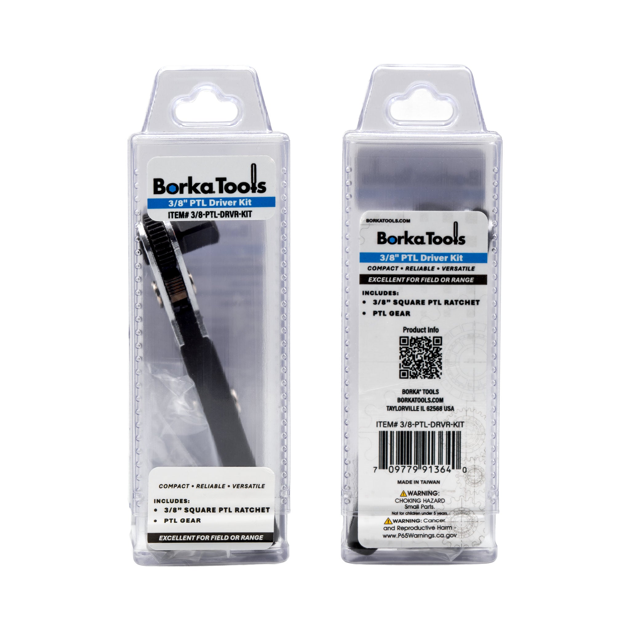 Zestaw klucza nasadowego Borka 3/8" PTL z grzechotką i przekładnią PTL  (do stosowania z narzędziami Borka PTL) (3/8-PTL-DRVR-KIT)