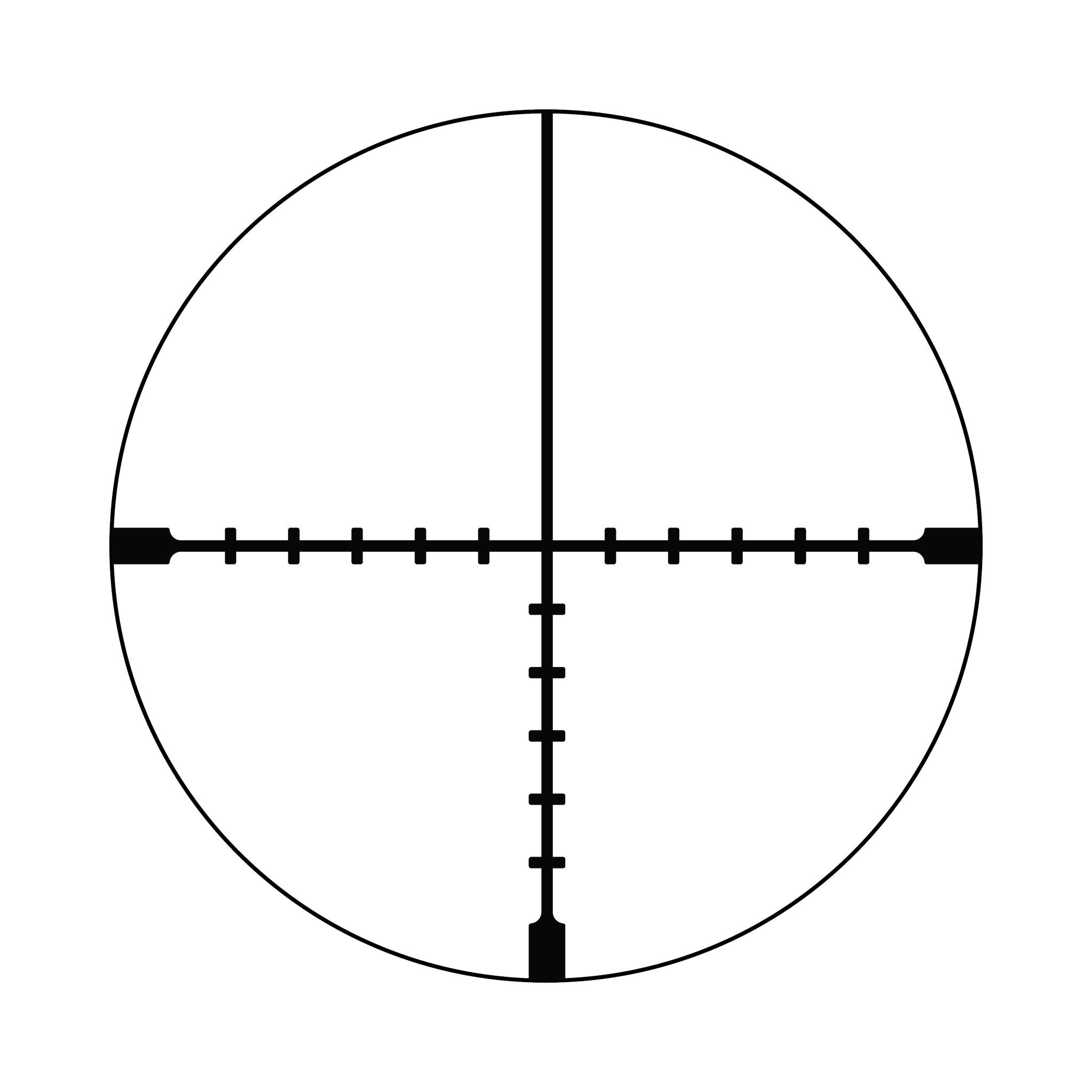 Ascent® 1-4x24 optiskais tēmēklis ar BDC mērķa fiksatoriem, 30 mm, matēti melns, regulatori ar aizsargvāciņiem