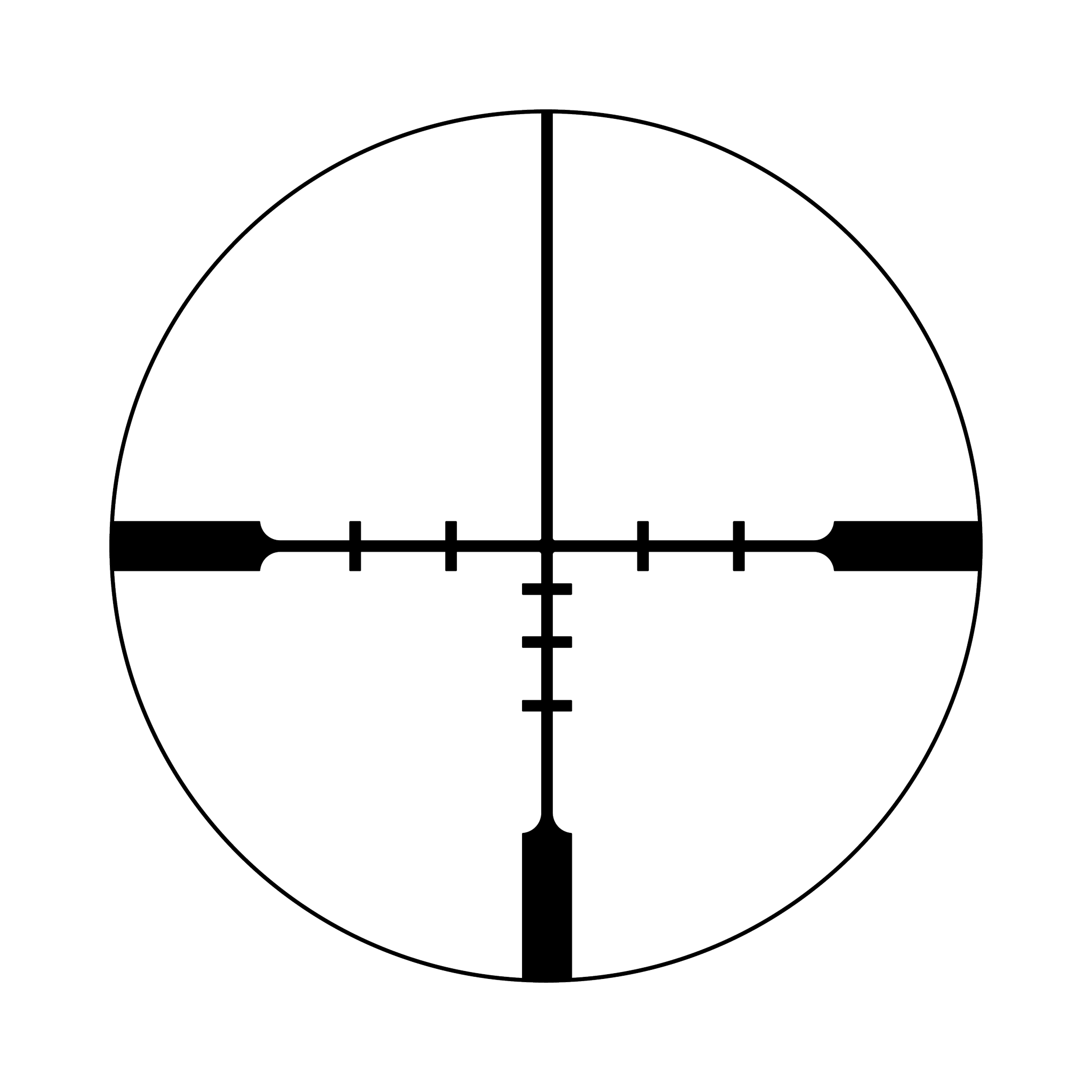 Huron® 1-4x24 optiskais tēmēklis BDC Hunter Holds, 30 mm, satīna melns, regulatori ar aizsargvāciņiem